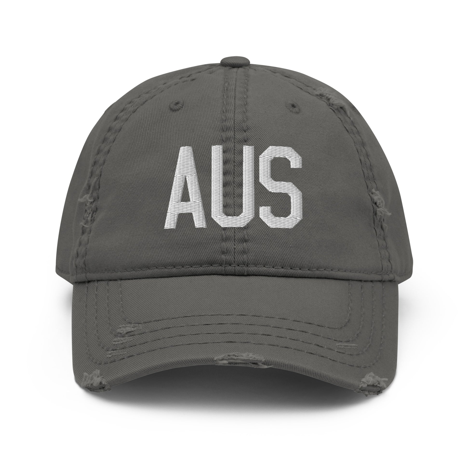 Airport Code Distressed Hat - White • AUS Austin • YHM Designs - Image 15