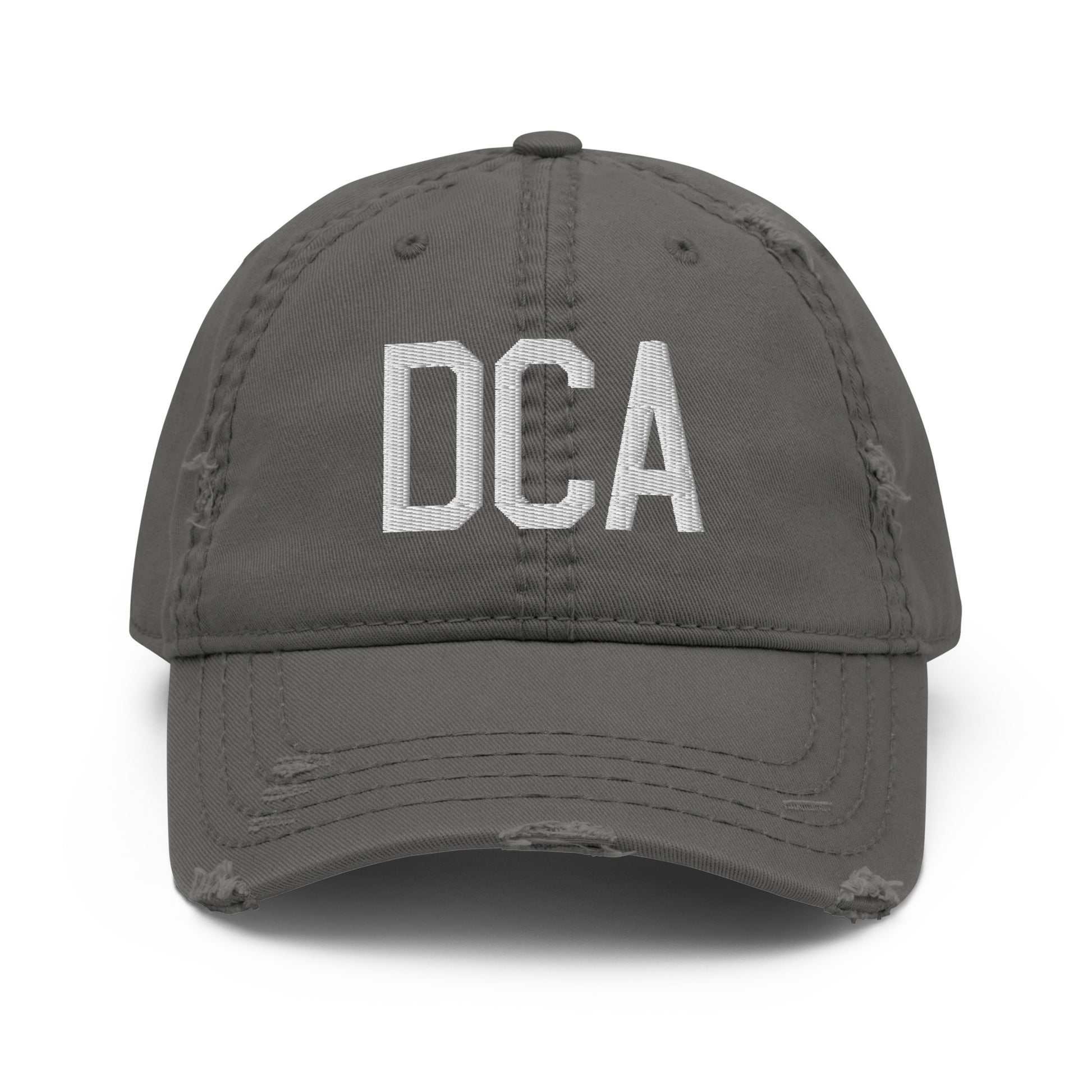 Airport Code Distressed Hat - White • DCA Washington • YHM Designs - Image 15