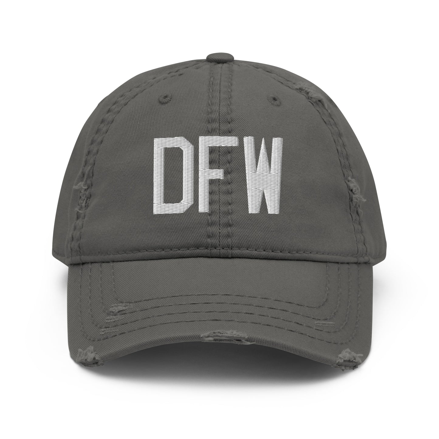 Airport Code Distressed Hat - White • DFW Dallas • YHM Designs - Image 15