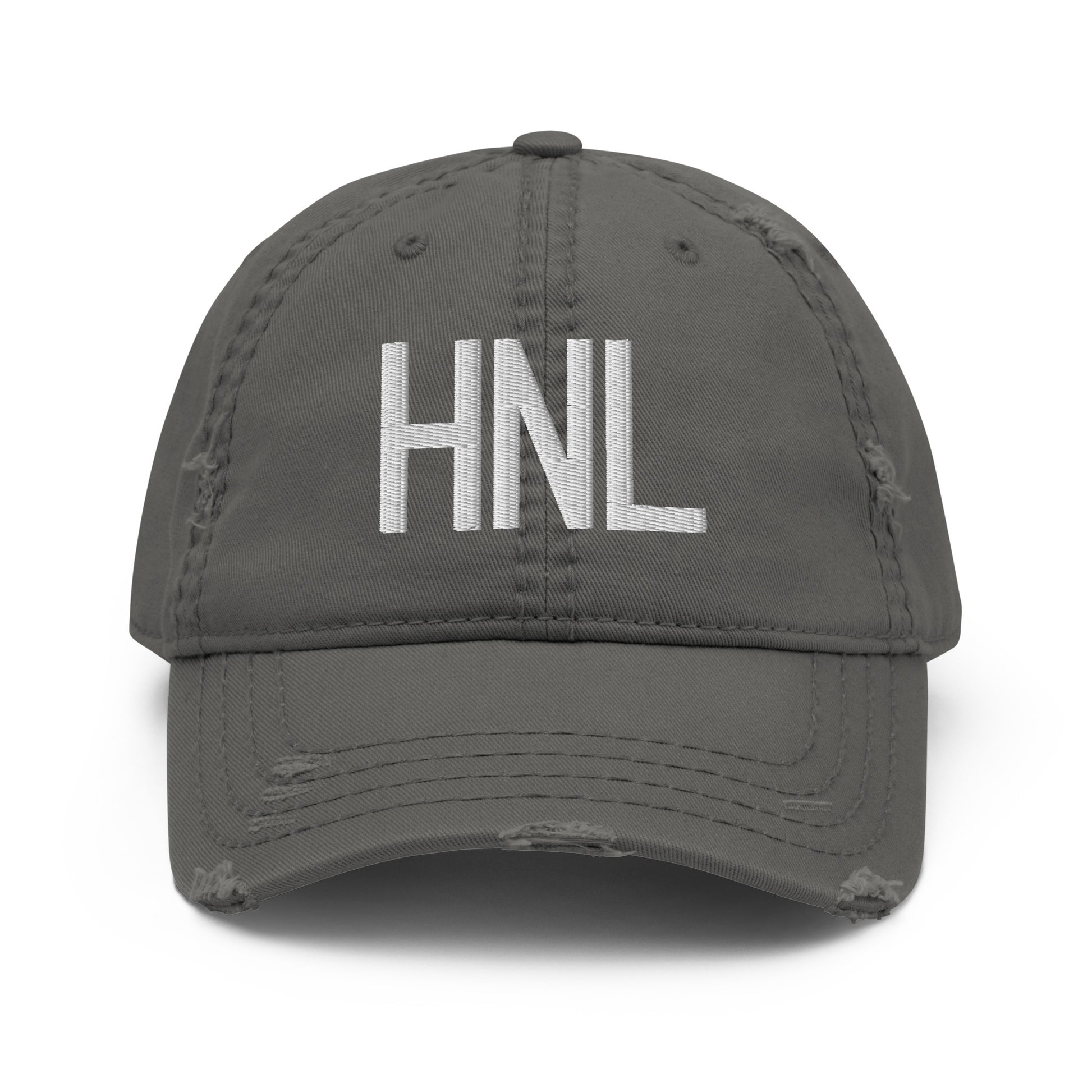 Airport Code Distressed Hat - White • HNL Honolulu • YHM Designs - Image 15