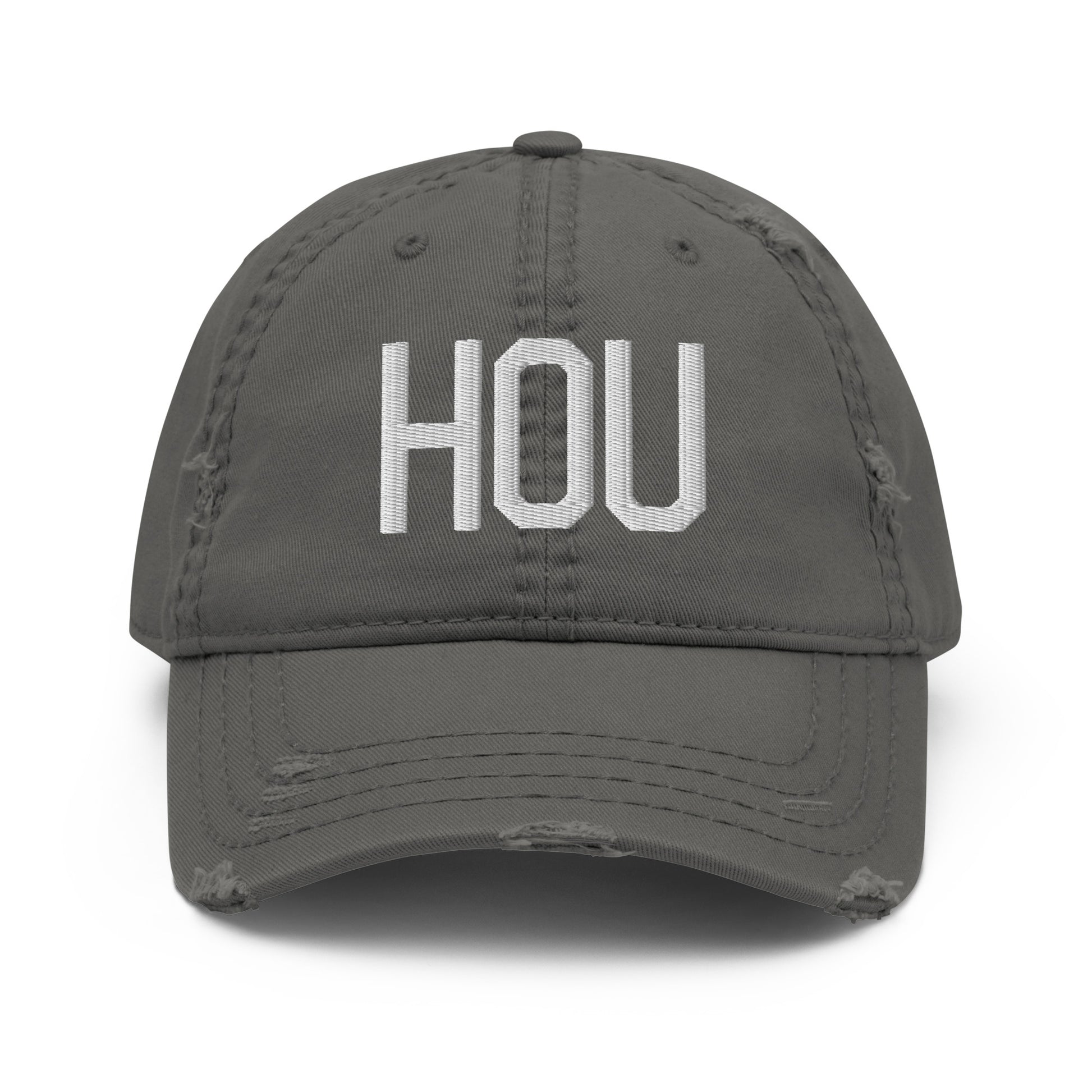 Airport Code Distressed Hat - White • HOU Houston • YHM Designs - Image 15