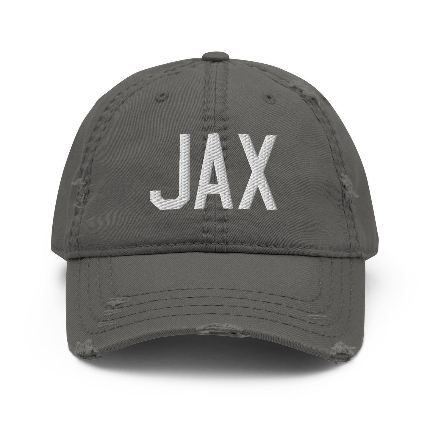 Airport Code Distressed Hat - White • JAX Jacksonville • YHM Designs - Image 15