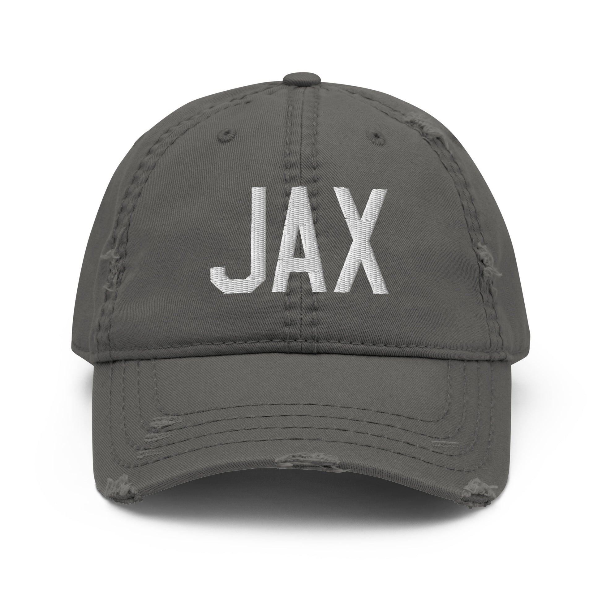 Airport Code Distressed Hat - White • JAX Jacksonville • YHM Designs - Image 15
