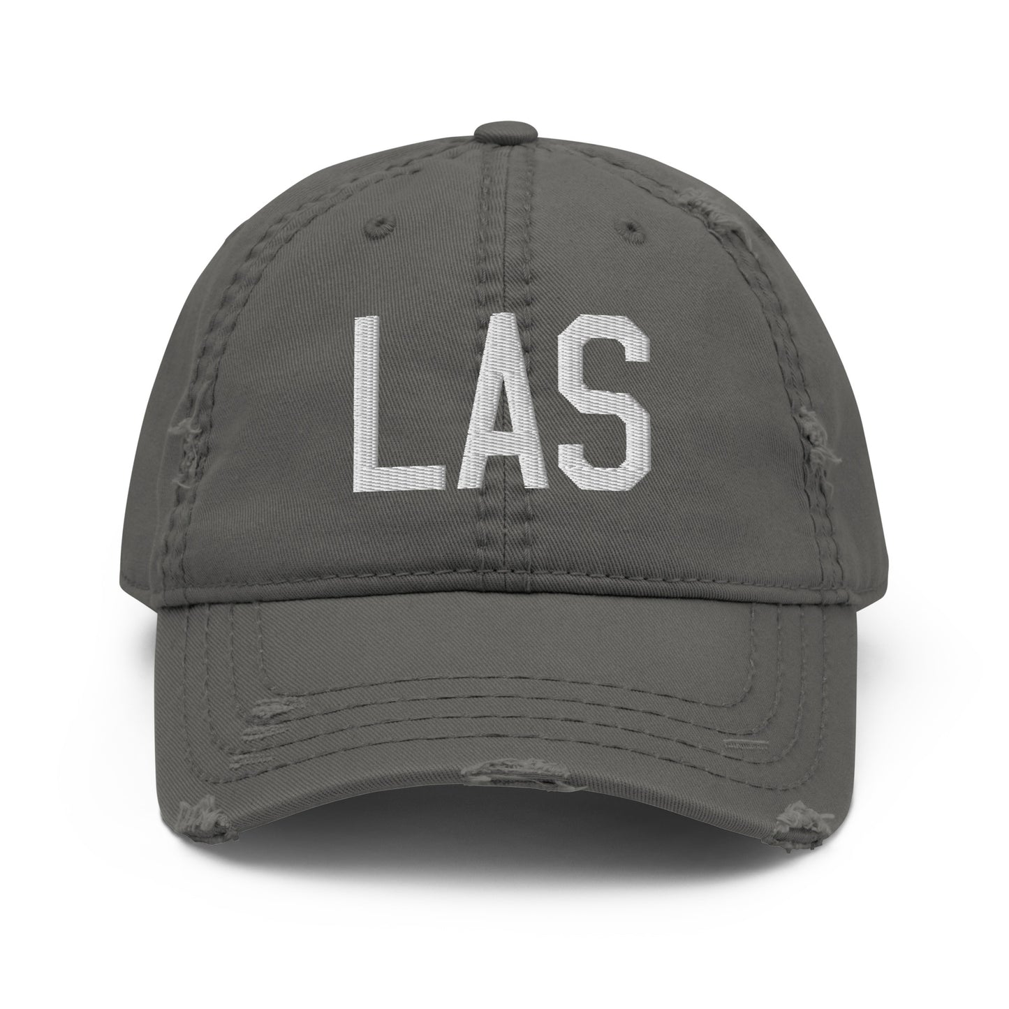 Airport Code Distressed Hat - White • LAS Las Vegas • YHM Designs - Image 15