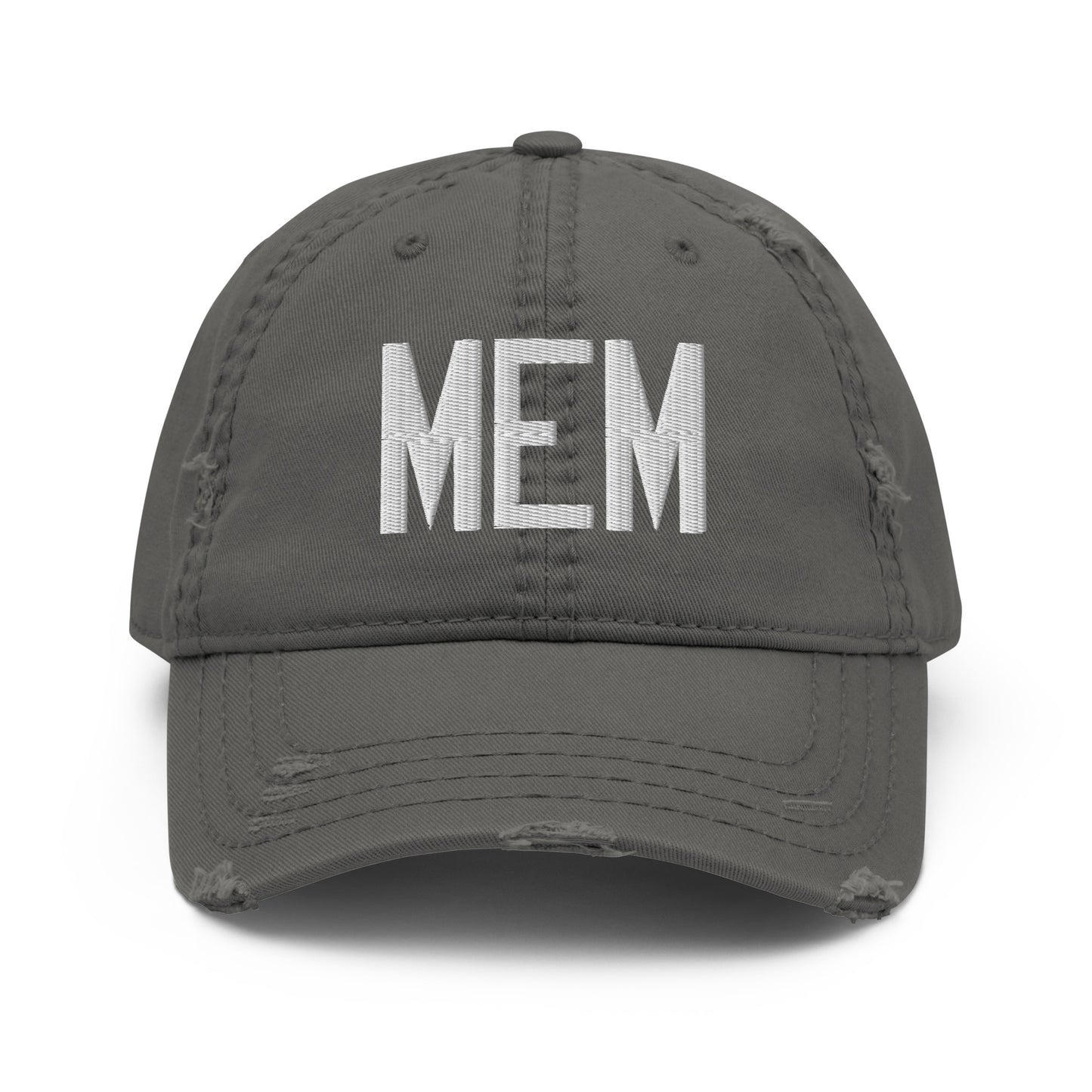 Airport Code Distressed Hat - White • MEM Memphis • YHM Designs - Image 15