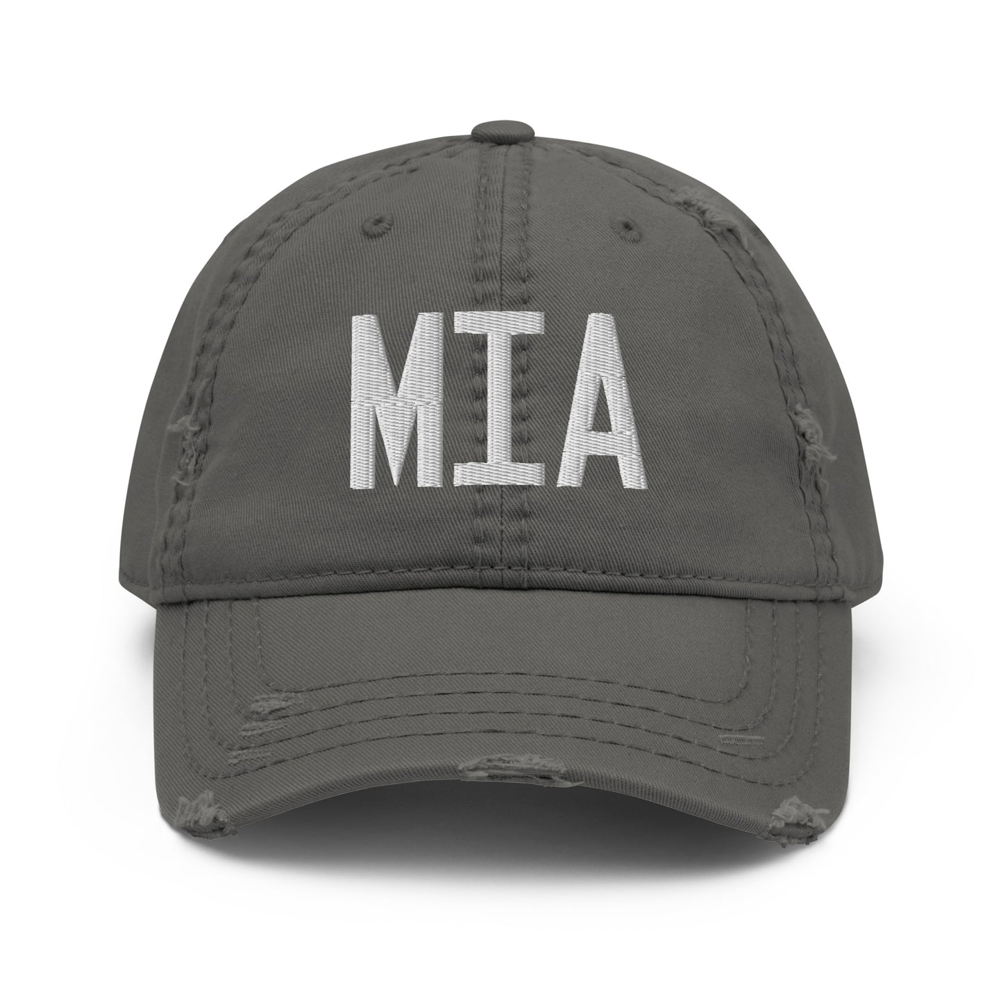 Airport Code Distressed Hat - White • MIA Miami • YHM Designs - Image 15