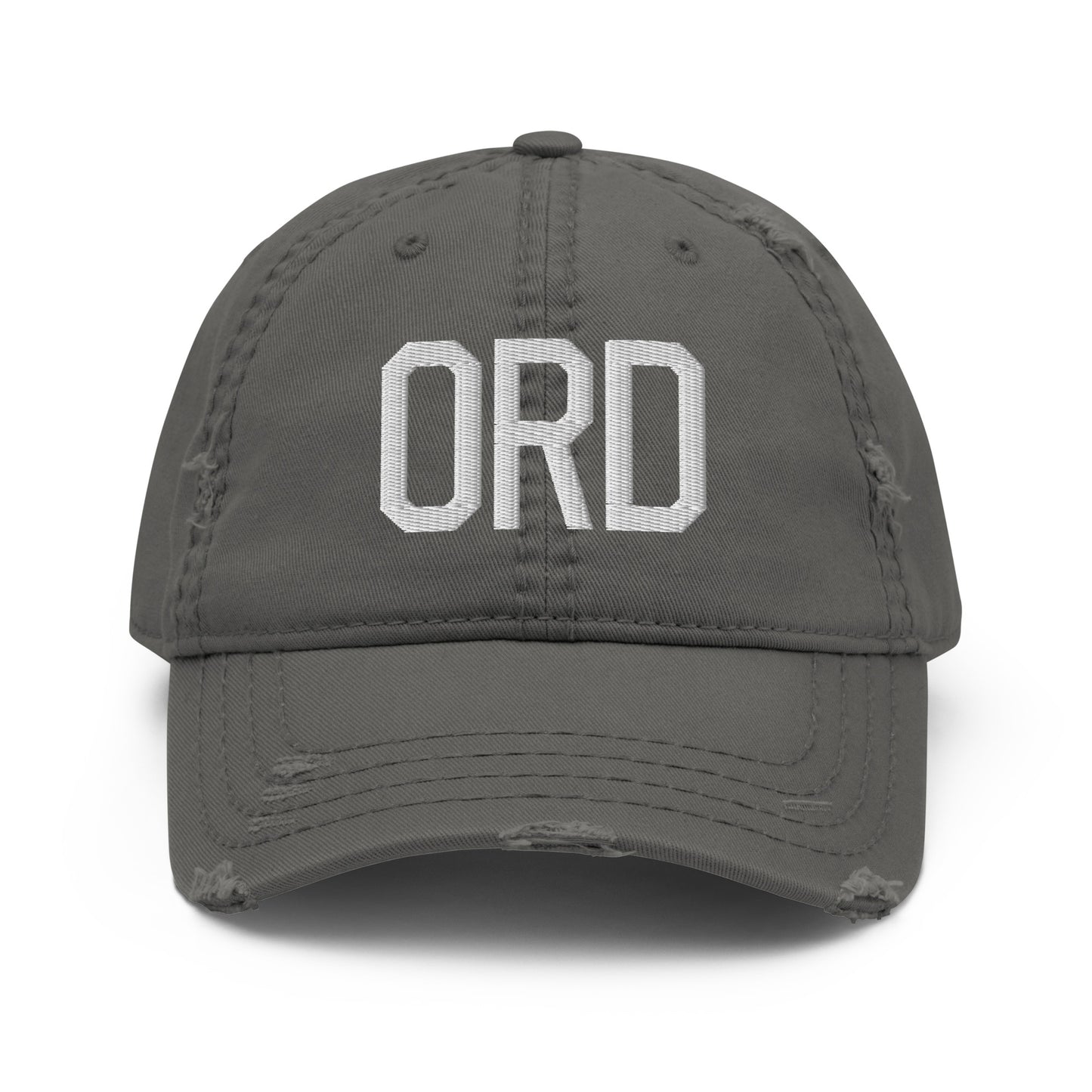 Airport Code Distressed Hat - White • ORD Chicago • YHM Designs - Image 15