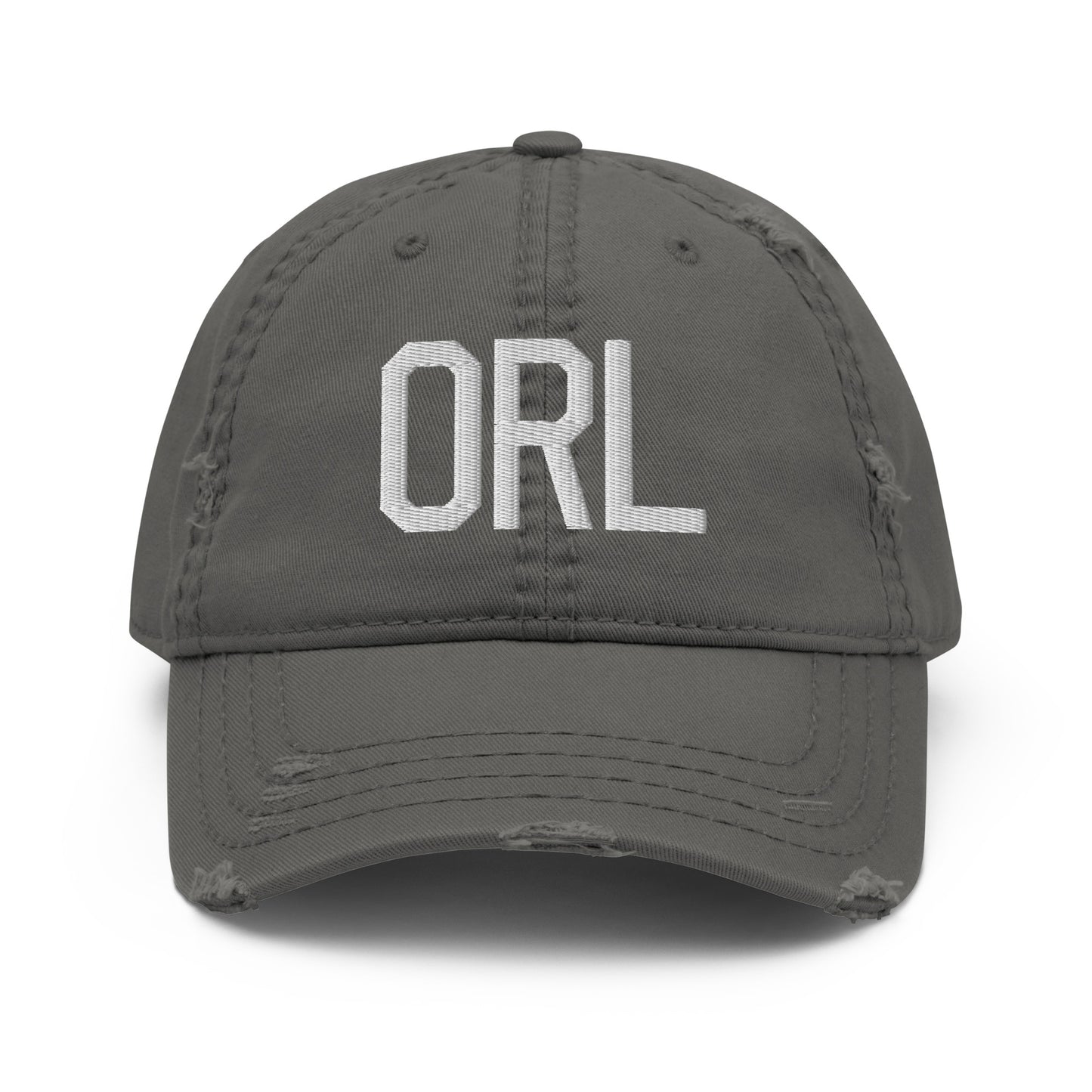 Airport Code Distressed Hat - White • ORL Orlando • YHM Designs - Image 15