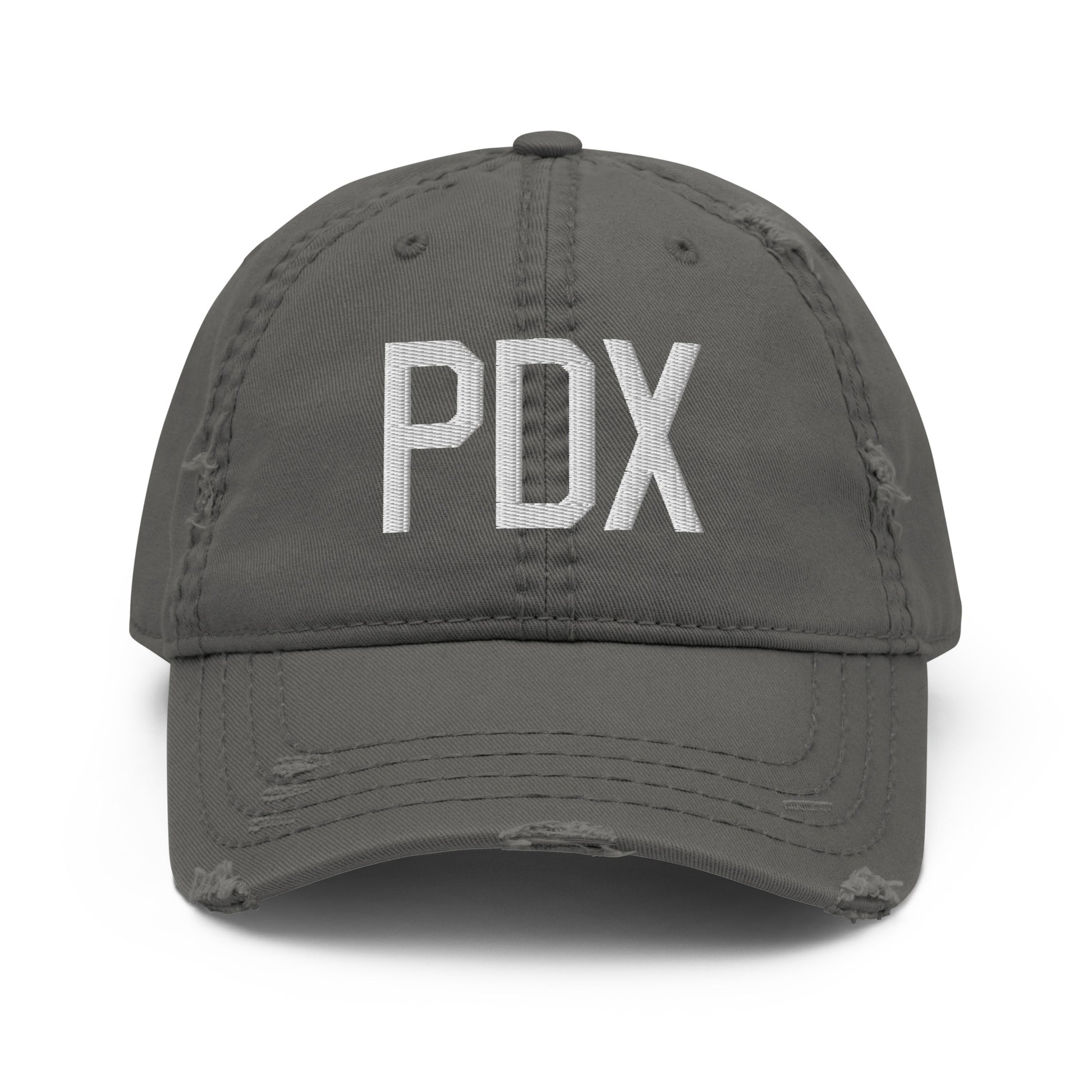 Airport Code Distressed Hat - White • PDX Portland • YHM Designs - Image 15