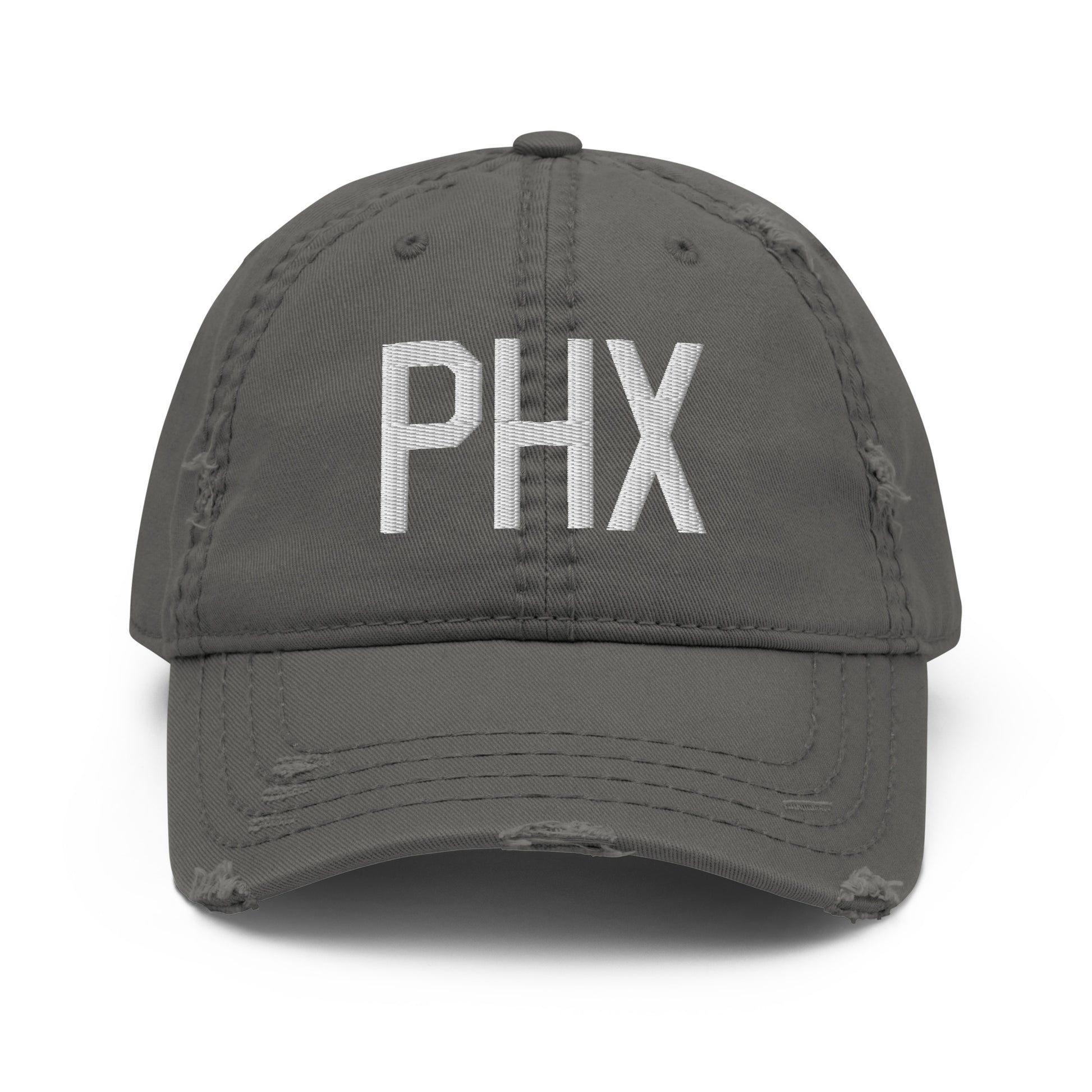 Airport Code Distressed Hat - White • PHX Phoenix • YHM Designs - Image 15