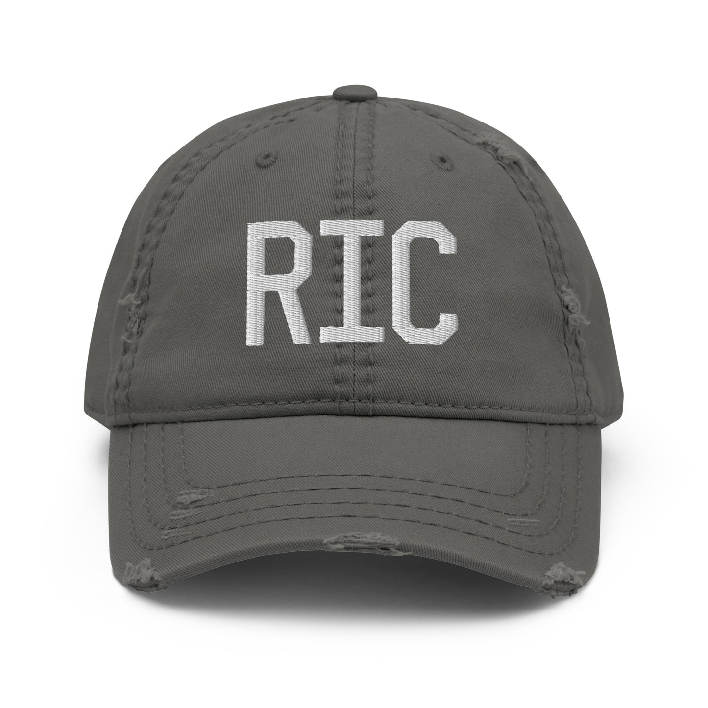 Airport Code Distressed Hat - White • RIC Richmond • YHM Designs - Image 15