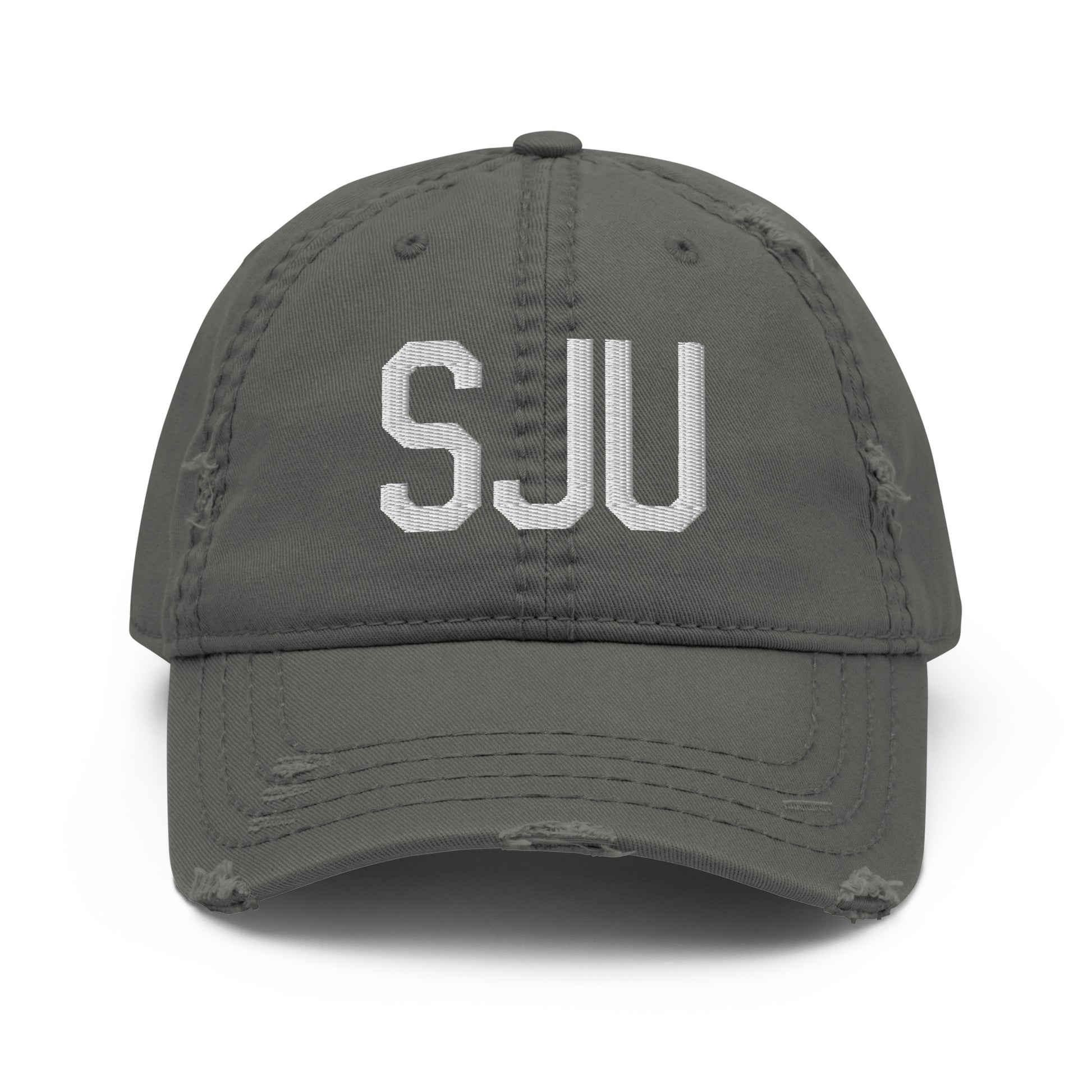 SJU San Juan Distressed Dad Hat • Air Force Lettering in White • YHM Designs - Image 15