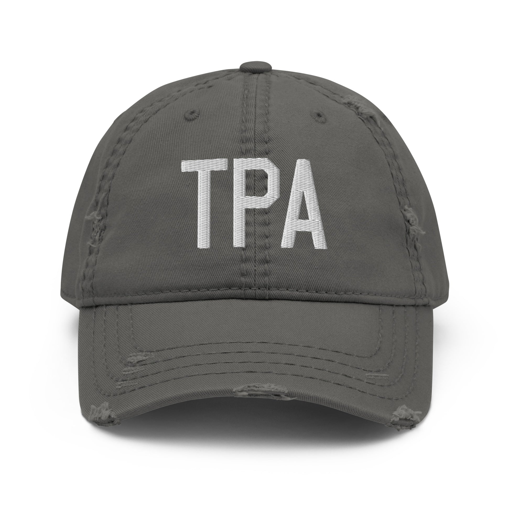 Airport Code Distressed Hat - White • TPA Tampa • YHM Designs - Image 15