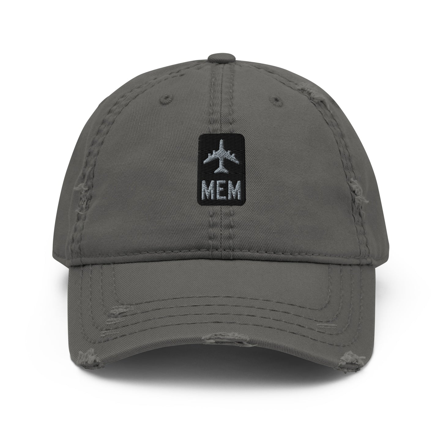 Jetliner Distressed Dad Hat • Grey • MEM Memphis • YHM Designs - Image 07