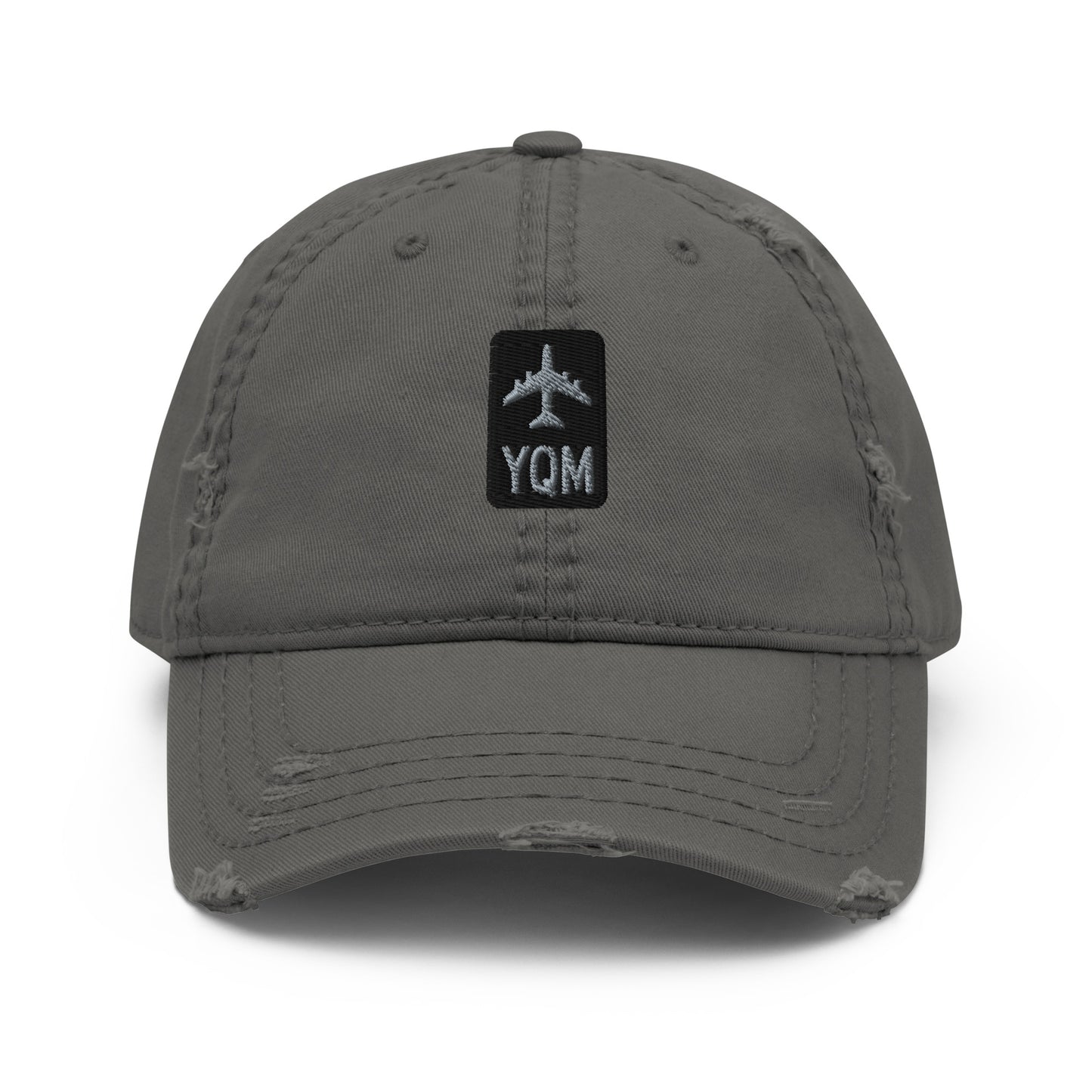 Jetliner Distressed Dad Hat • Grey • YQM Moncton • YHM Designs - Image 07