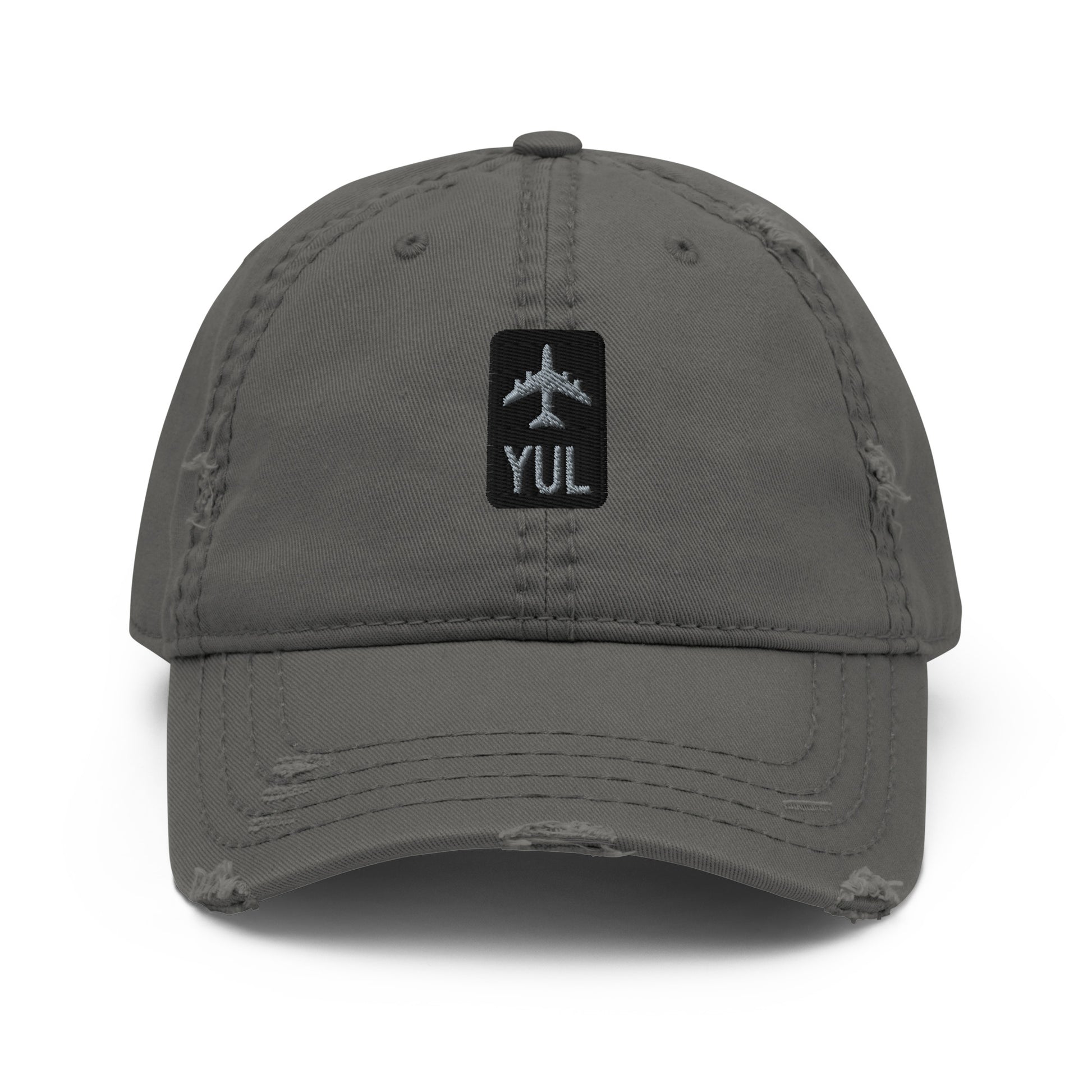 Jetliner Distressed Dad Hat • Grey • YUL Montreal • YHM Designs - Image 07