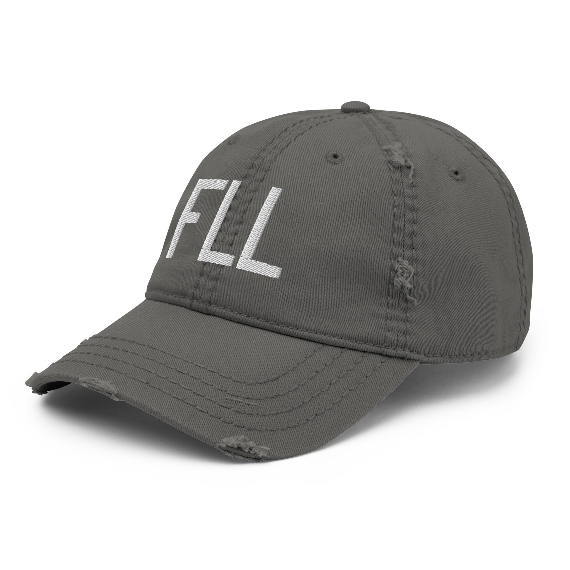 Airport Code Distressed Hat - White • FLL Fort Lauderdale • YHM Designs - Image 16