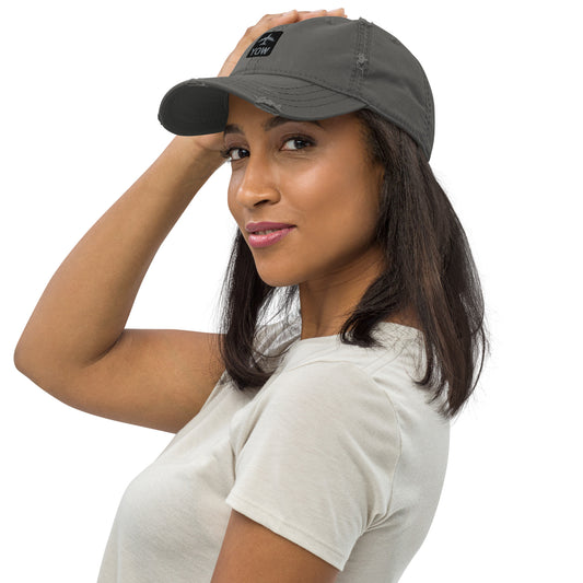 Jetliner Distressed Dad Hat • Grey • YOW Ottawa • YHM Designs - Image 02