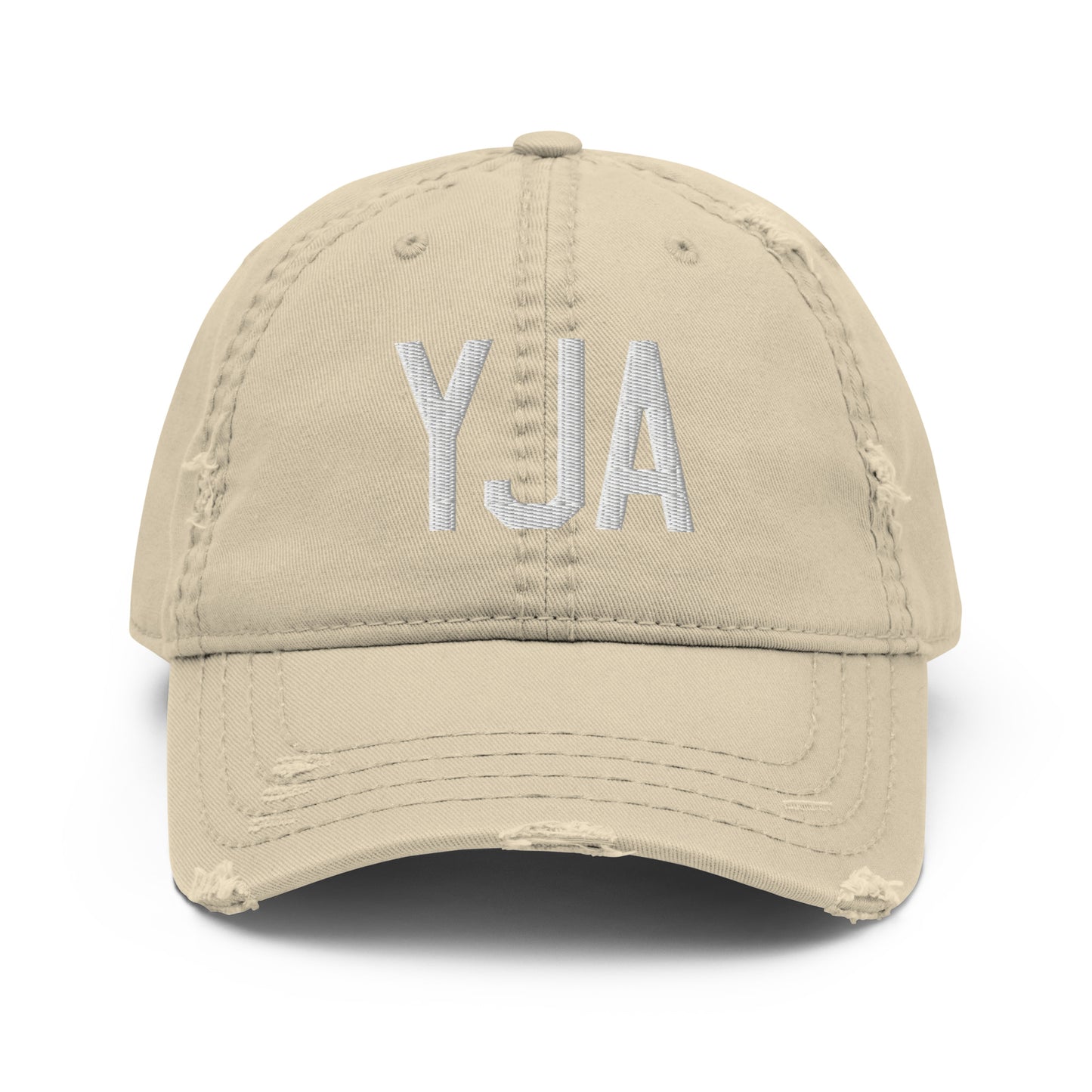 Airport Code Distressed Hat - White • YJA Jasper • YHM Designs - Image 18