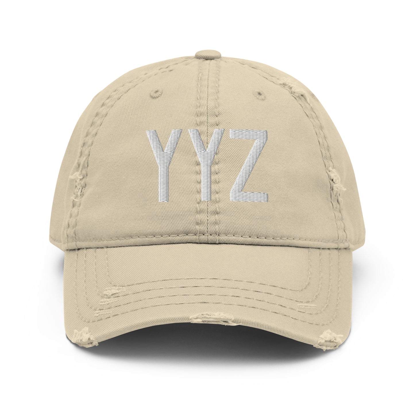 Airport Code Distressed Hat - White • YYZ Toronto • YHM Designs - Image 18