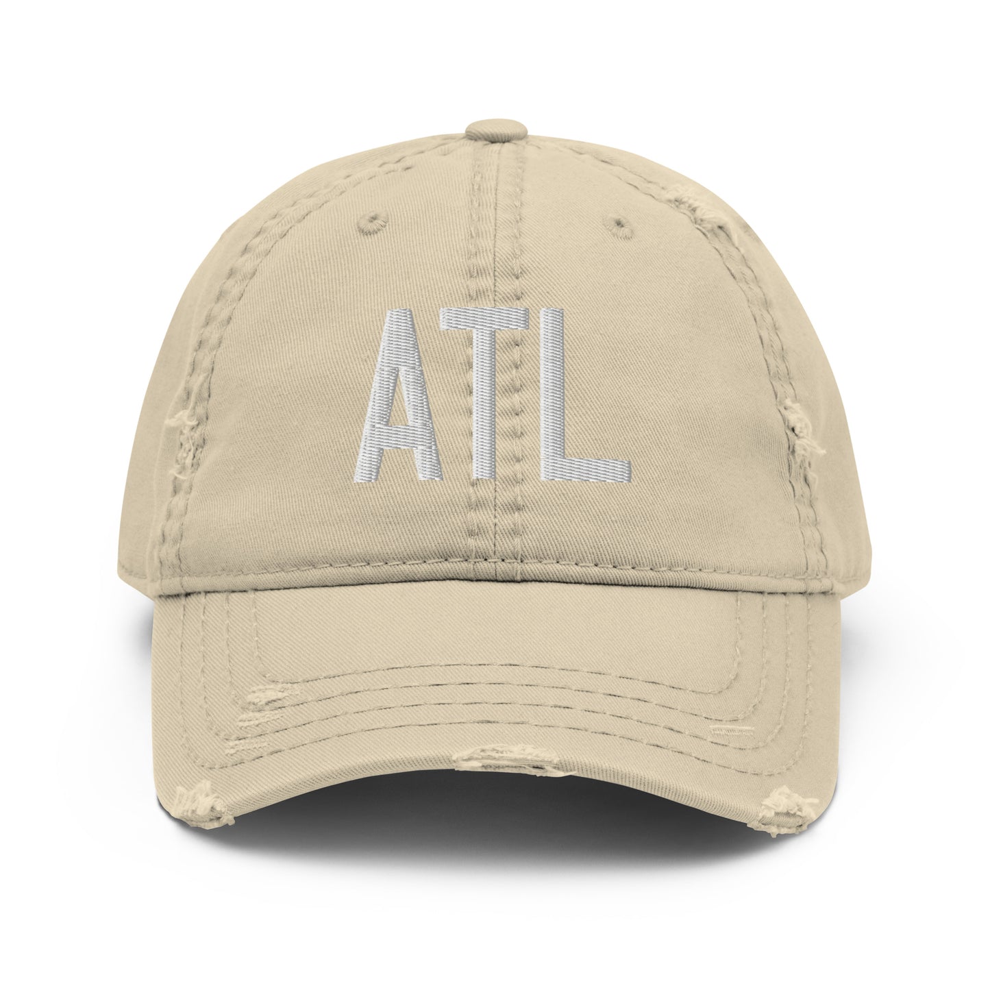 Airport Code Distressed Hat - White • ATL Atlanta • YHM Designs - Image 18