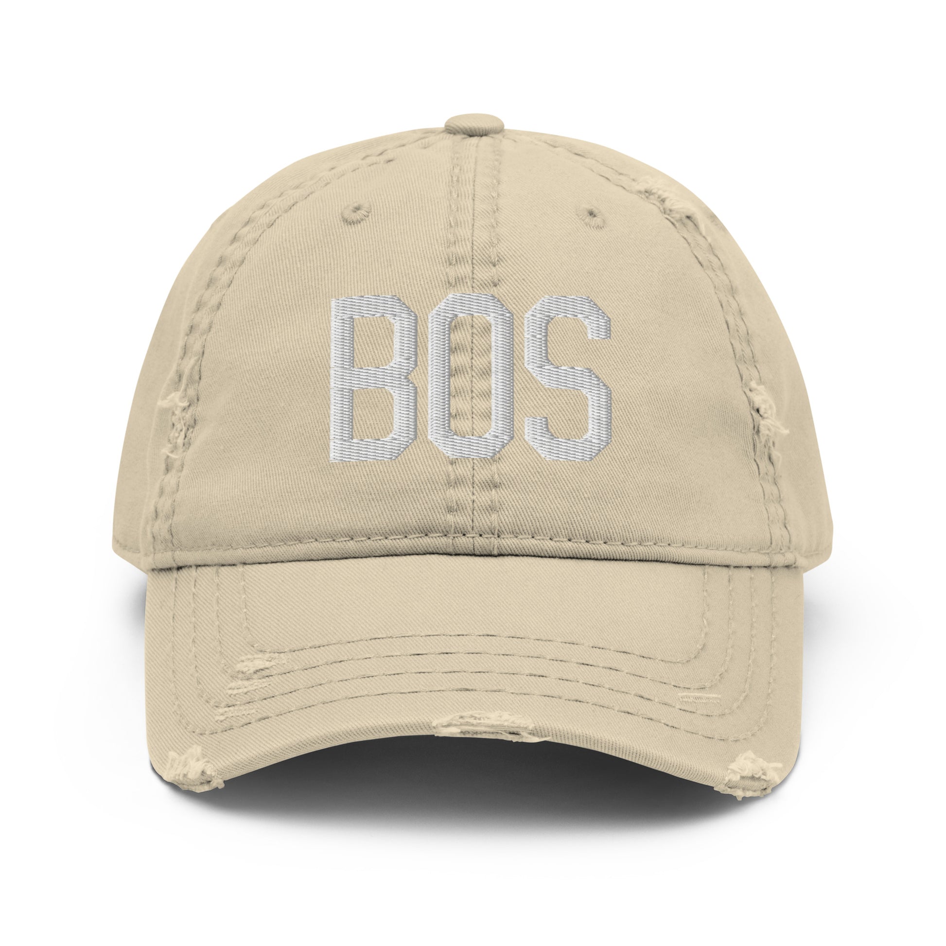 Airport Code Distressed Hat - White • BOS Boston • YHM Designs - Image 18
