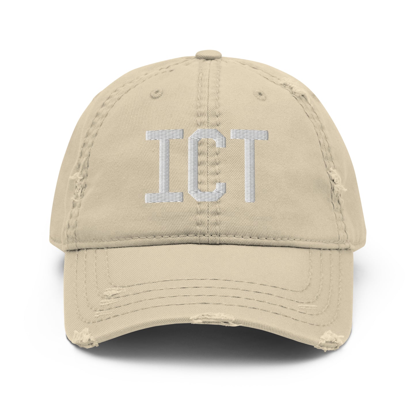 Airport Code Distressed Hat - White • ICT Wichita • YHM Designs - Image 18