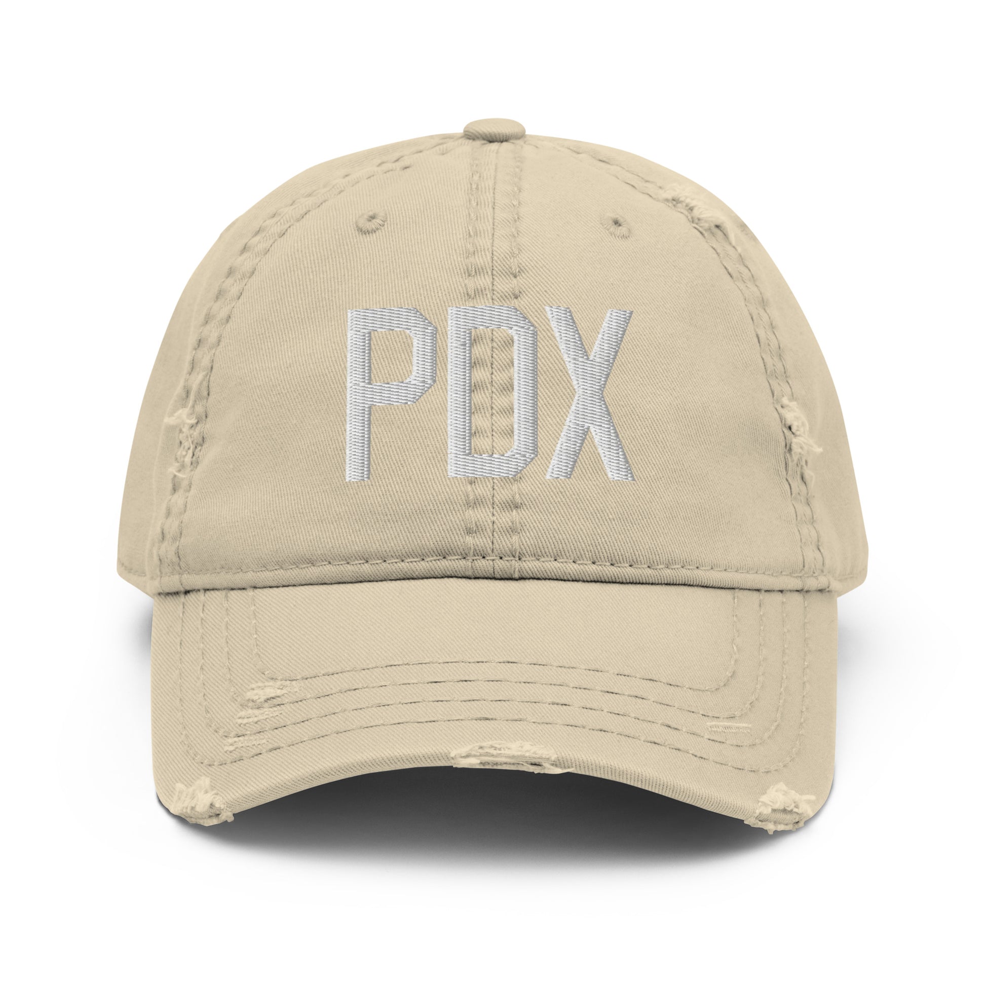 Airport Code Distressed Hat - White • PDX Portland • YHM Designs - Image 18
