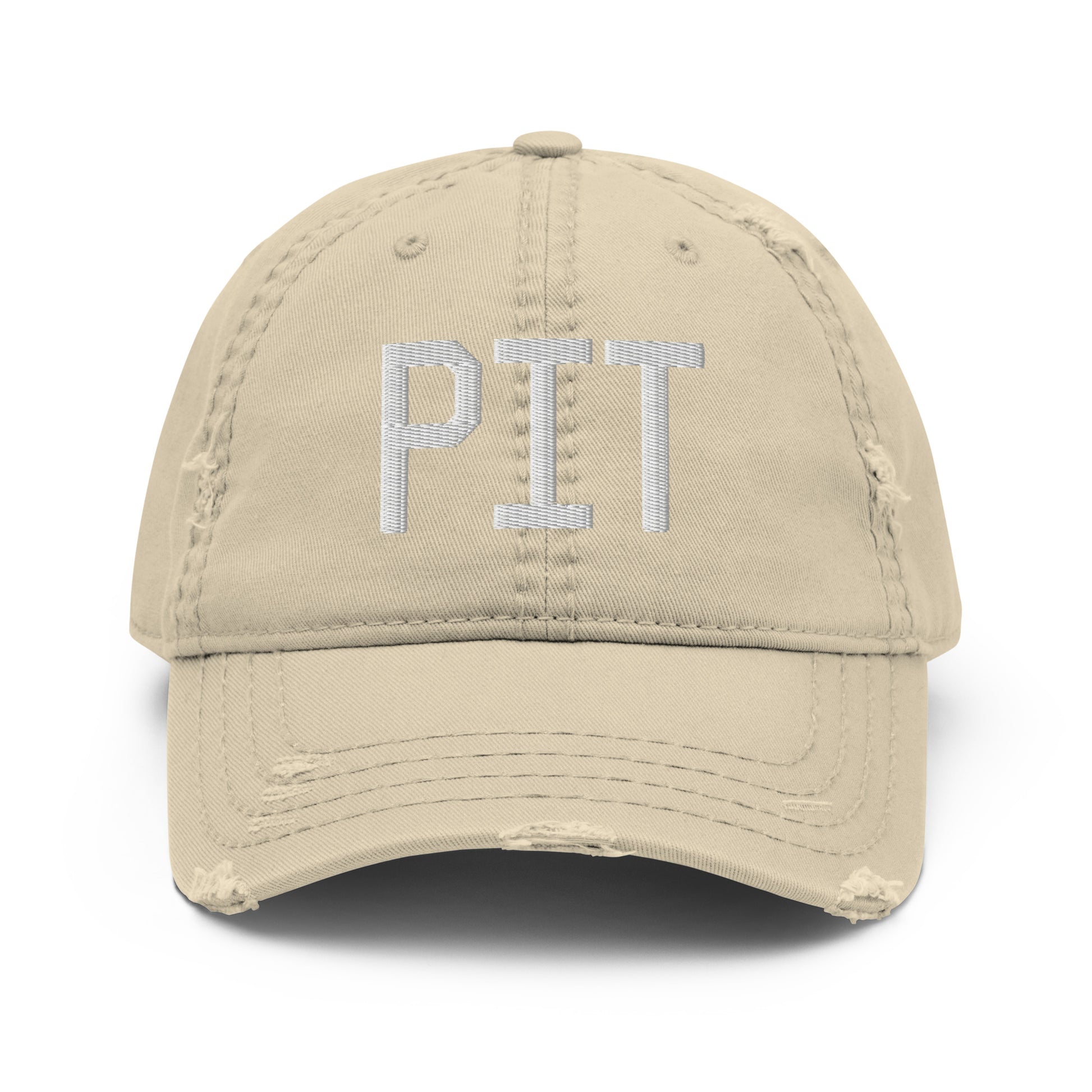 Airport Code Distressed Hat - White • PIT Pittsburgh • YHM Designs - Image 18