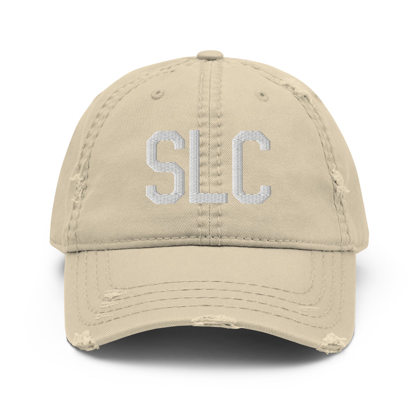 Airport Code Distressed Hat - White • SLC Salt Lake City • YHM Designs - Image 18