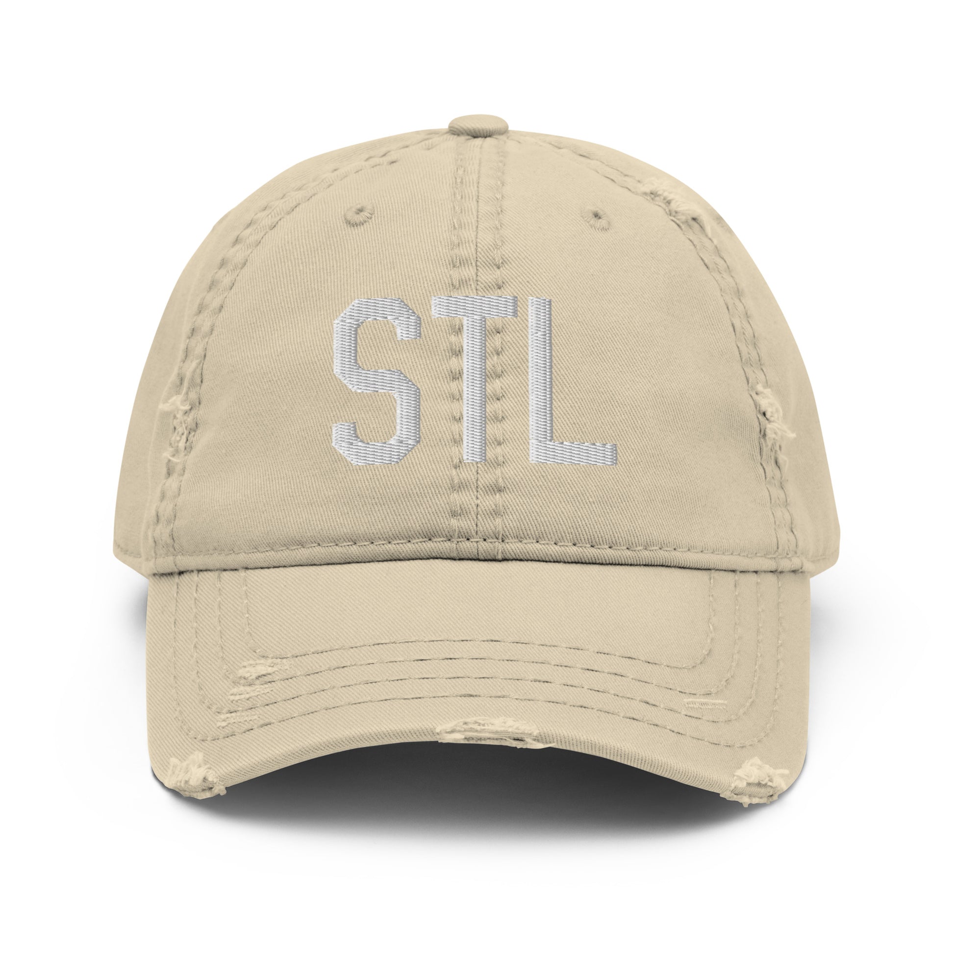 Airport Code Distressed Hat - White • STL St. Louis • YHM Designs - Image 18