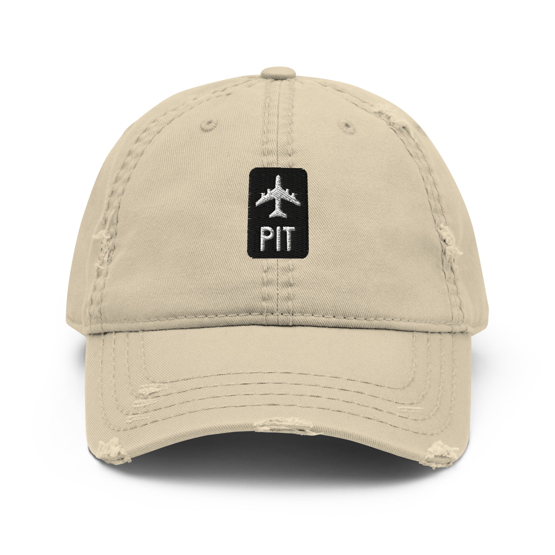 Jetliner Distressed Dad Hat • Khaki • PIT Pittsburgh Souvenir • YHM Designs - Image 07