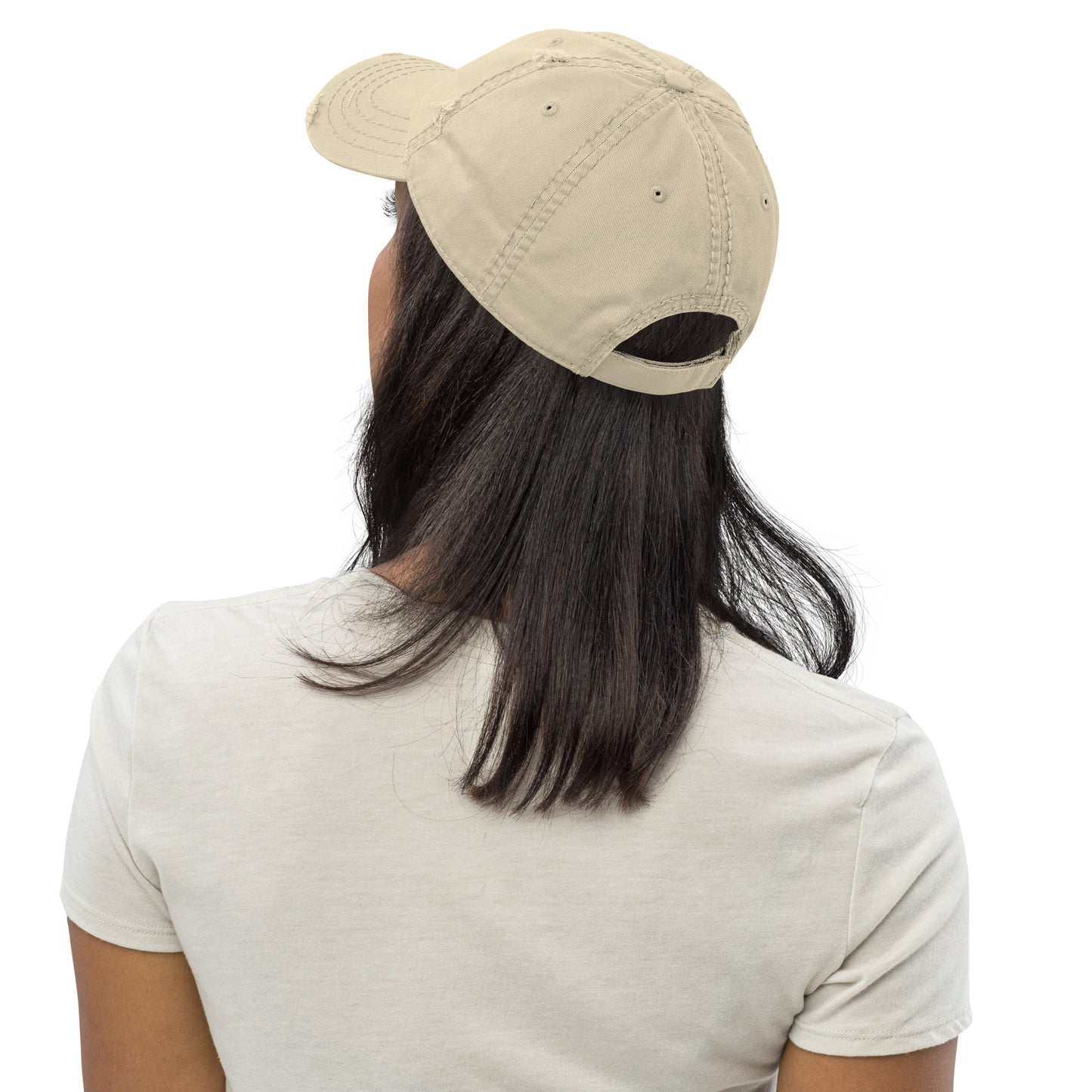 Airport Code Distressed Hat - White • YWS Whistler • YHM Designs - Image 08