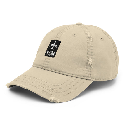 Jetliner Distressed Dad Hat • Khaki • YQM Moncton • YHM Designs - Image 01