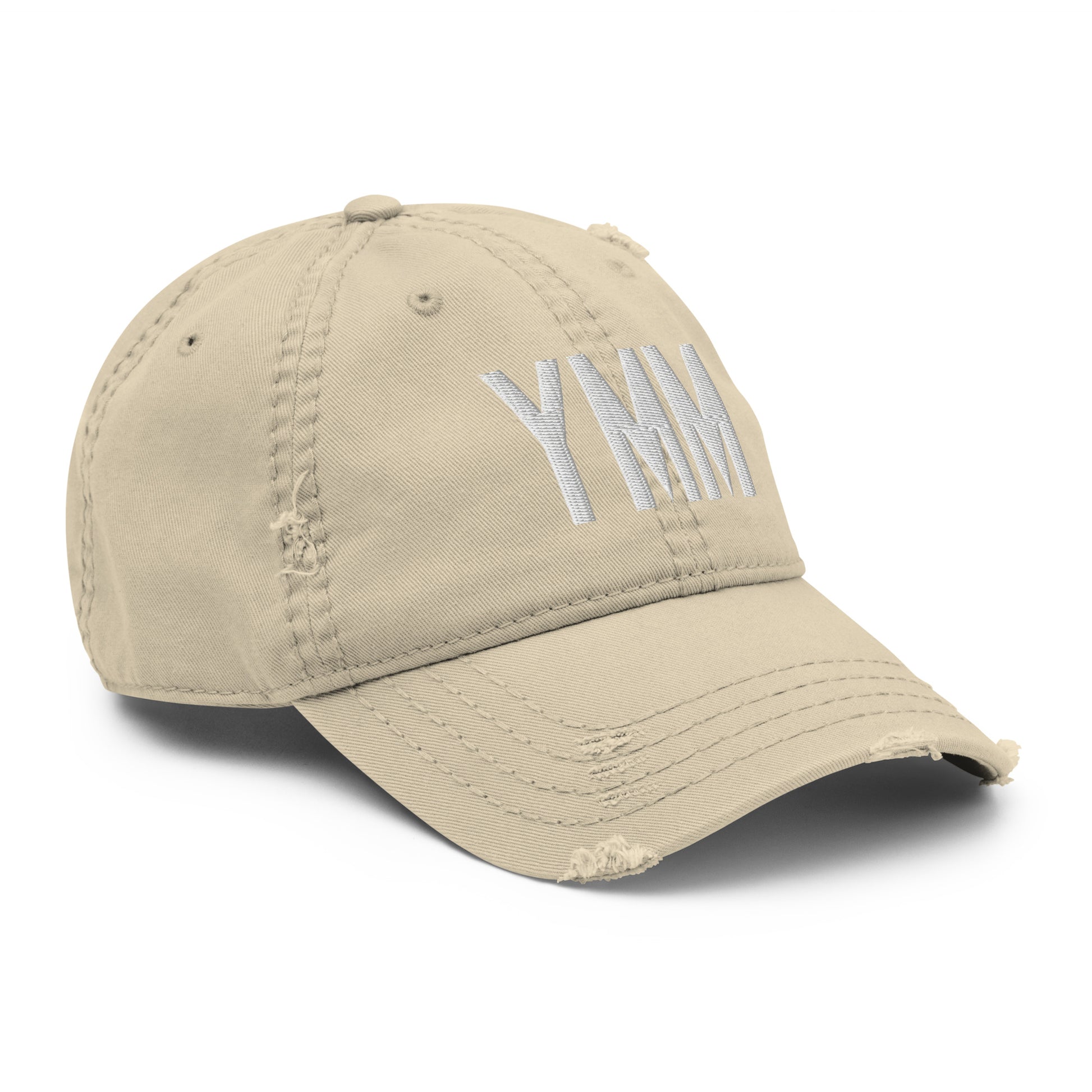 Airport Code Distressed Hat - White • YMM Fort McMurray • YHM Designs - Image 20