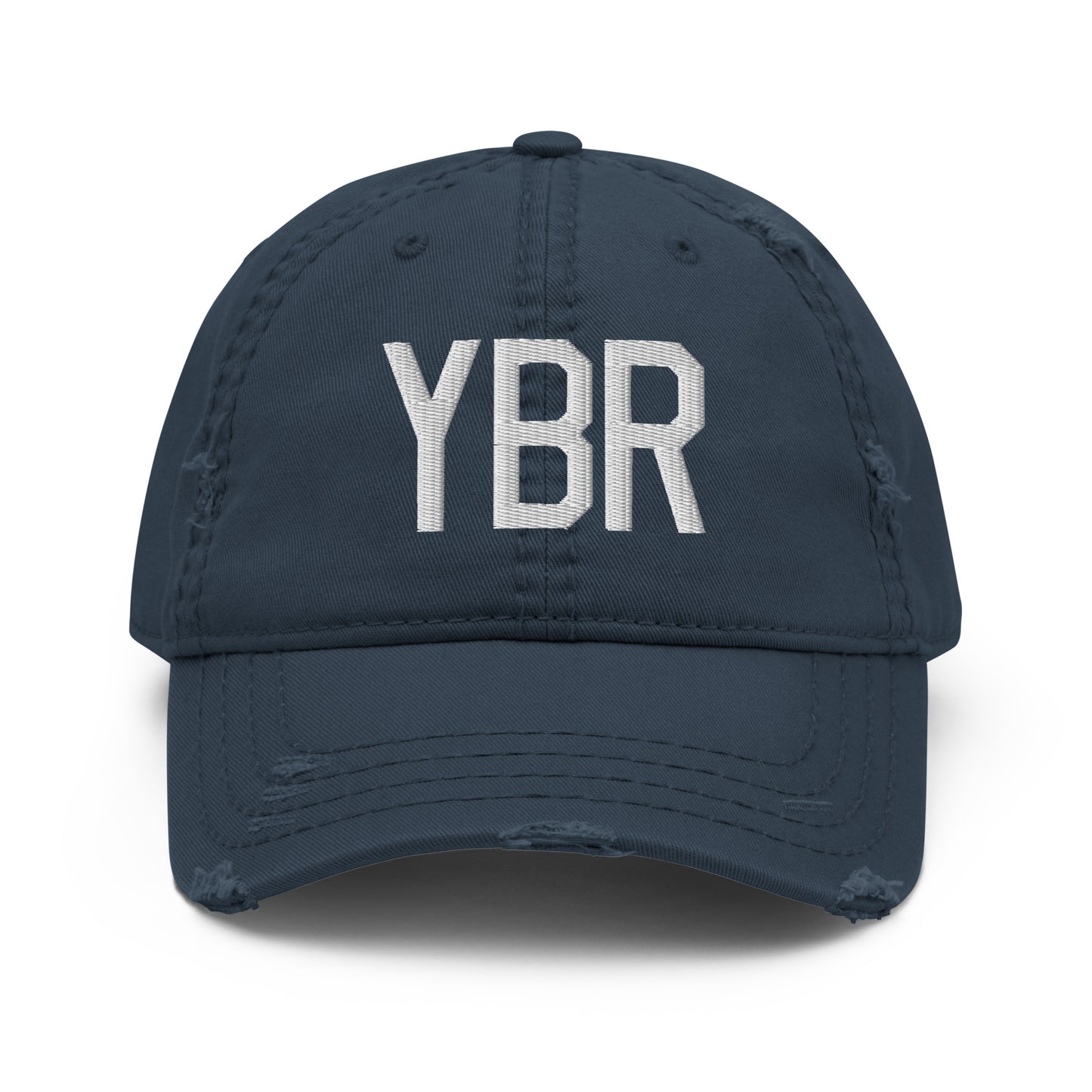 Airport Code Distressed Hat - White • YBR Brandon • YHM Designs - Image 13