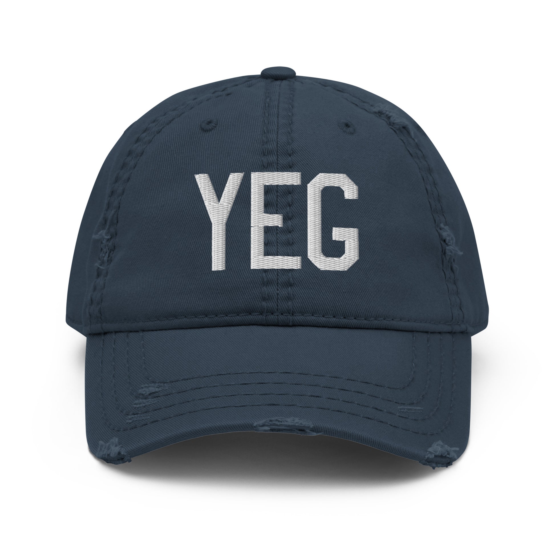 Airport Code Distressed Hat - White • YEG Edmonton • YHM Designs - Image 13