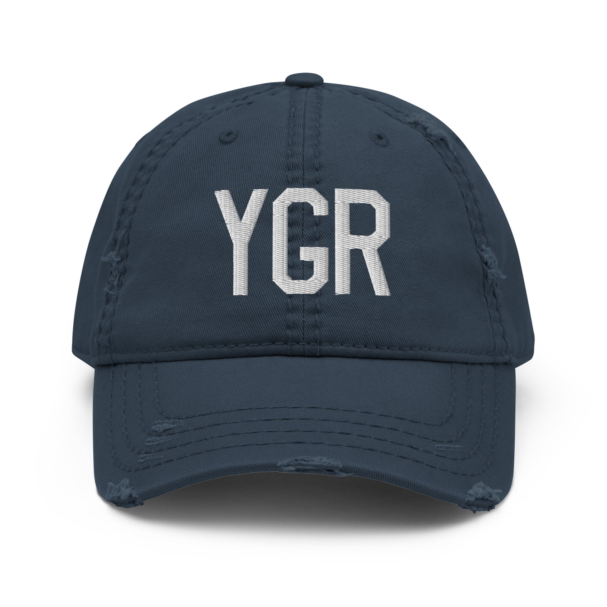 Airport Code Distressed Hat - White • YGR Îles-de-la-Madeleine • YHM Designs - Image 13