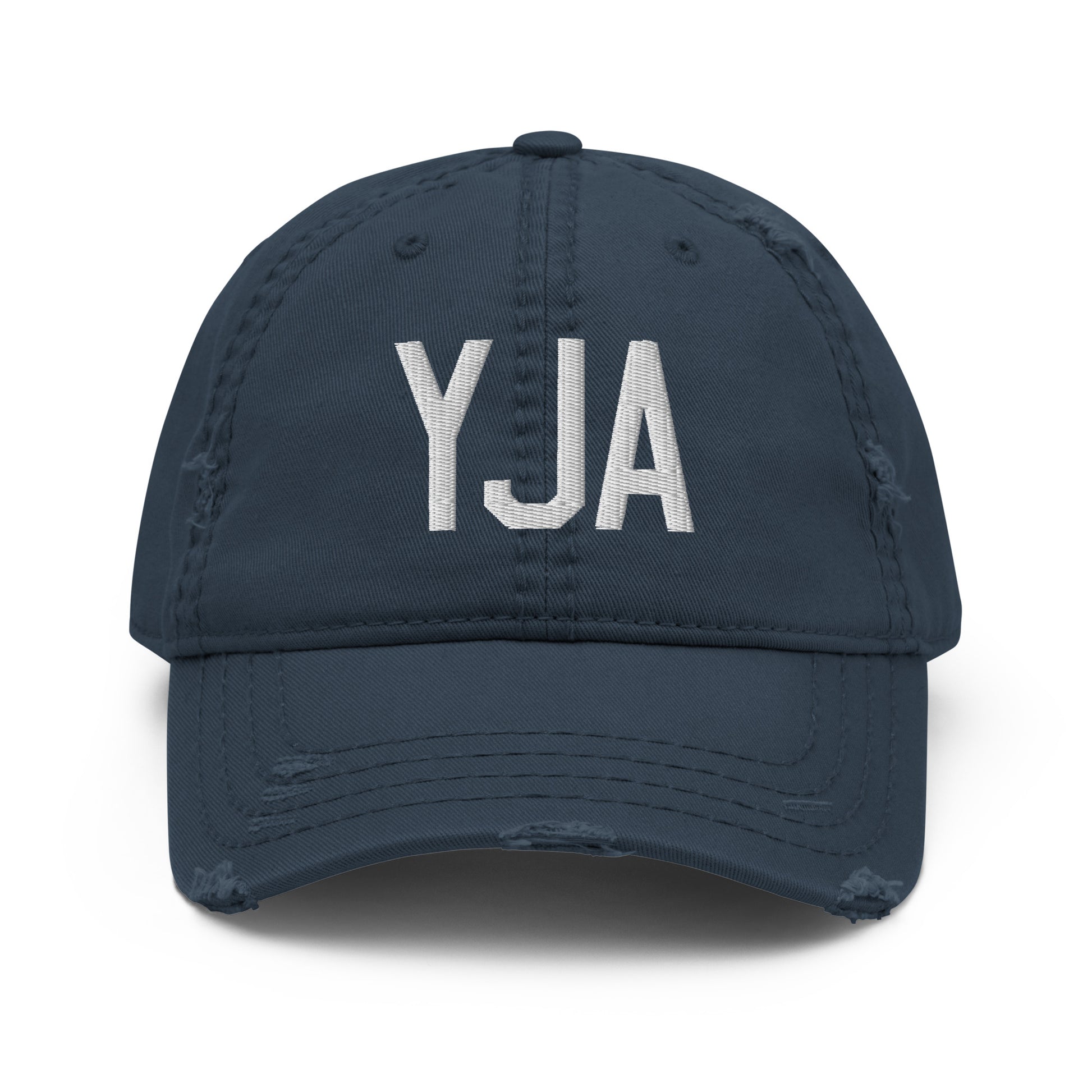 Airport Code Distressed Hat - White • YJA Jasper • YHM Designs - Image 13