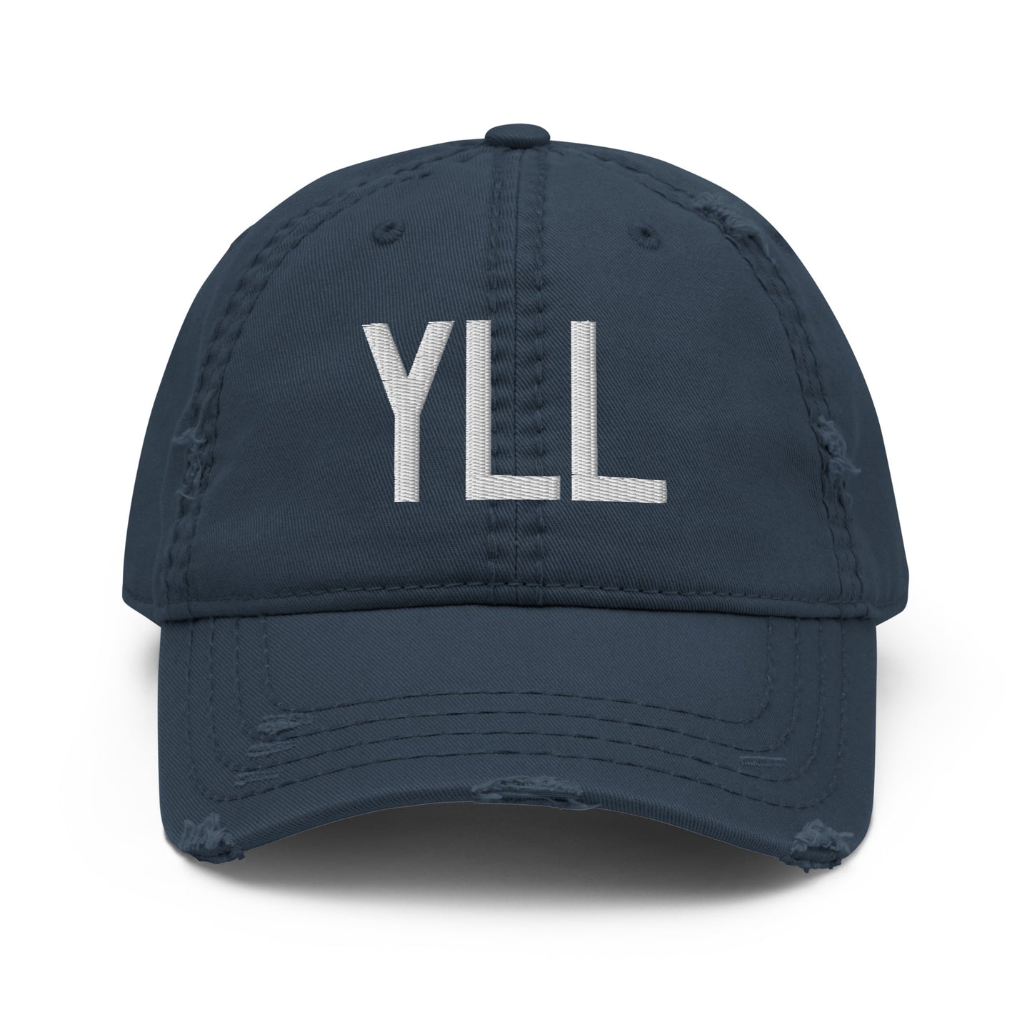 Airport Code Distressed Hat - White • YLL Lloydminster • YHM Designs - Image 13