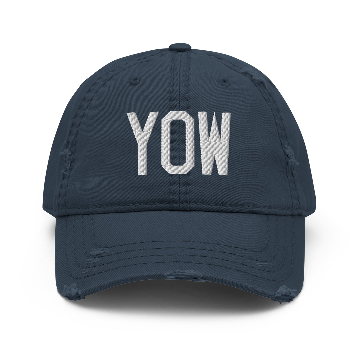 Airport Code Distressed Hat - White • YOW Ottawa • YHM Designs - Image 13