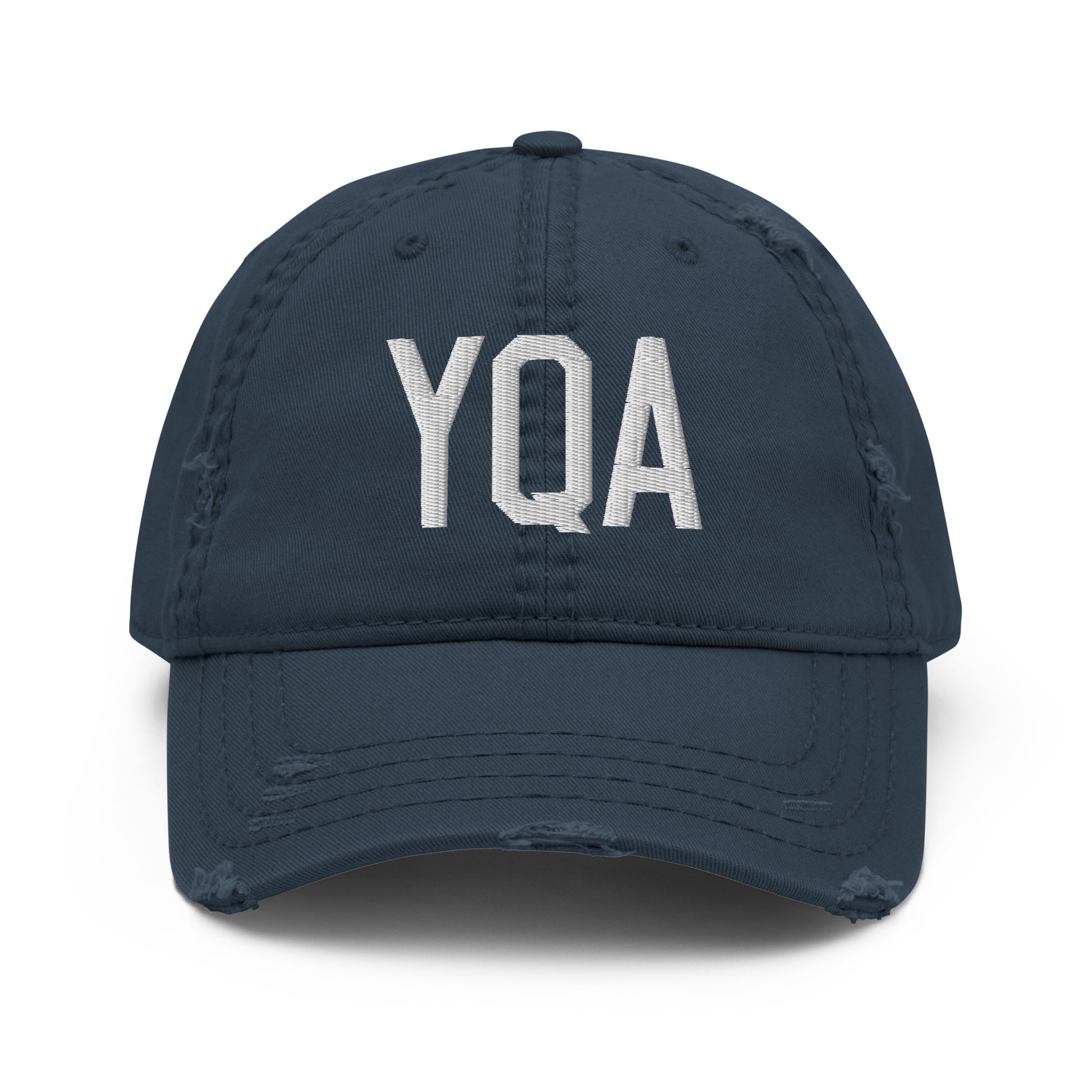Airport Code Distressed Hat - White • YQA Muskoka • YHM Designs - Image 13