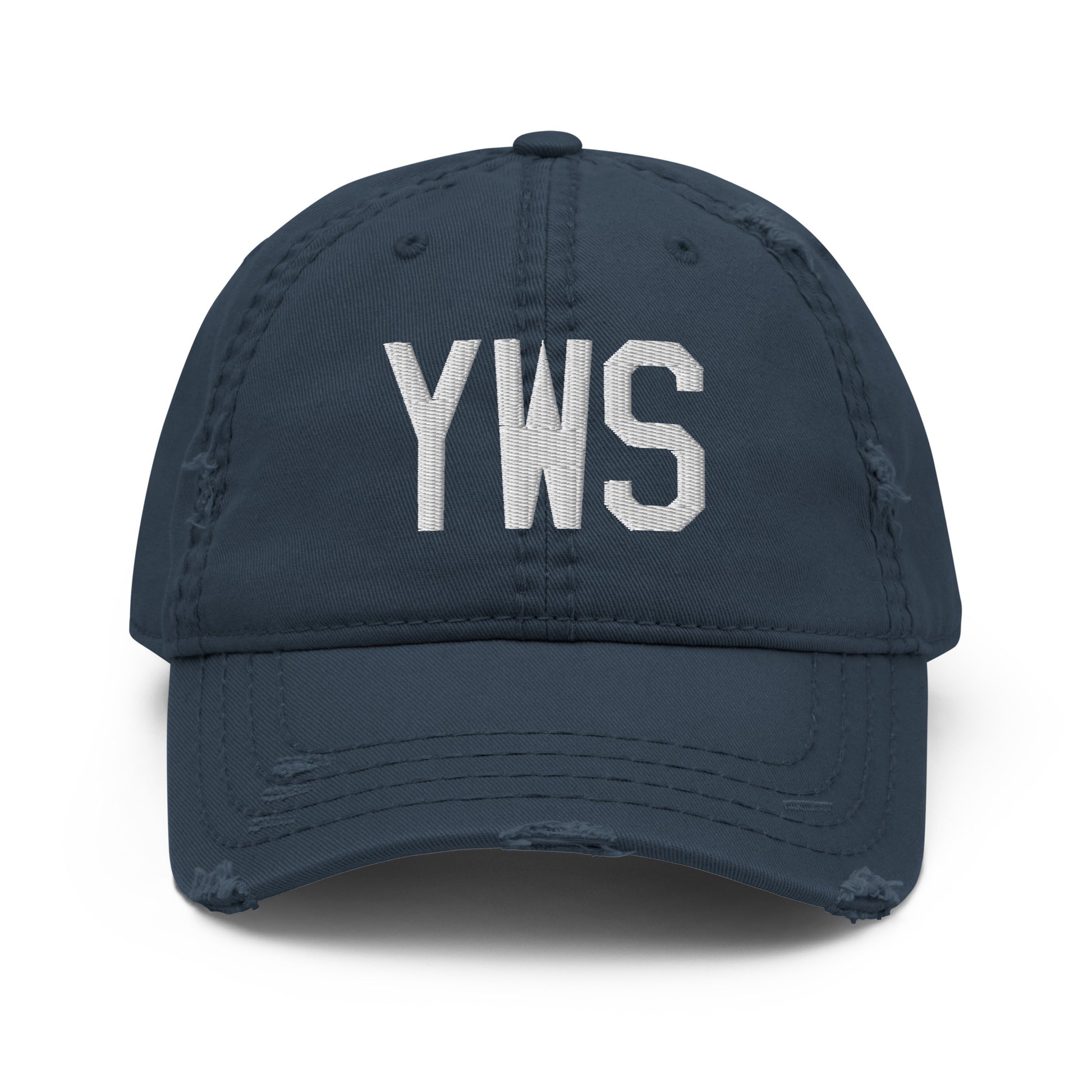Airport Code Distressed Hat - White • YWS Whistler • YHM Designs - Image 13