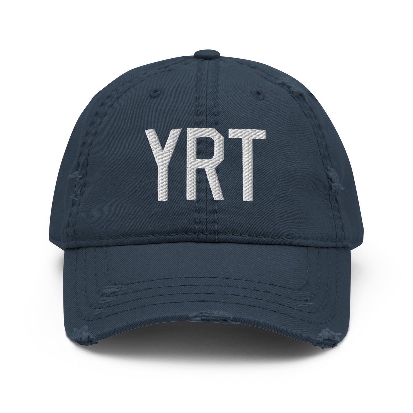 Airport Code Distressed Hat - White • YRT Rankin Inlet • YHM Designs - Image 13