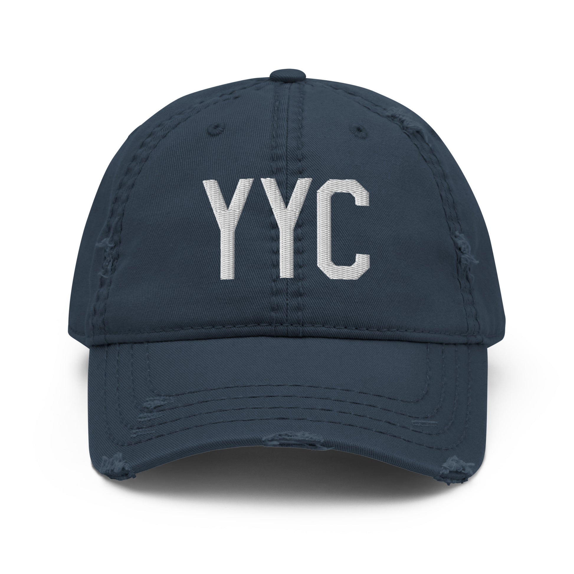 Airport Code Distressed Hat - White • YYC Calgary • YHM Designs - Image 13