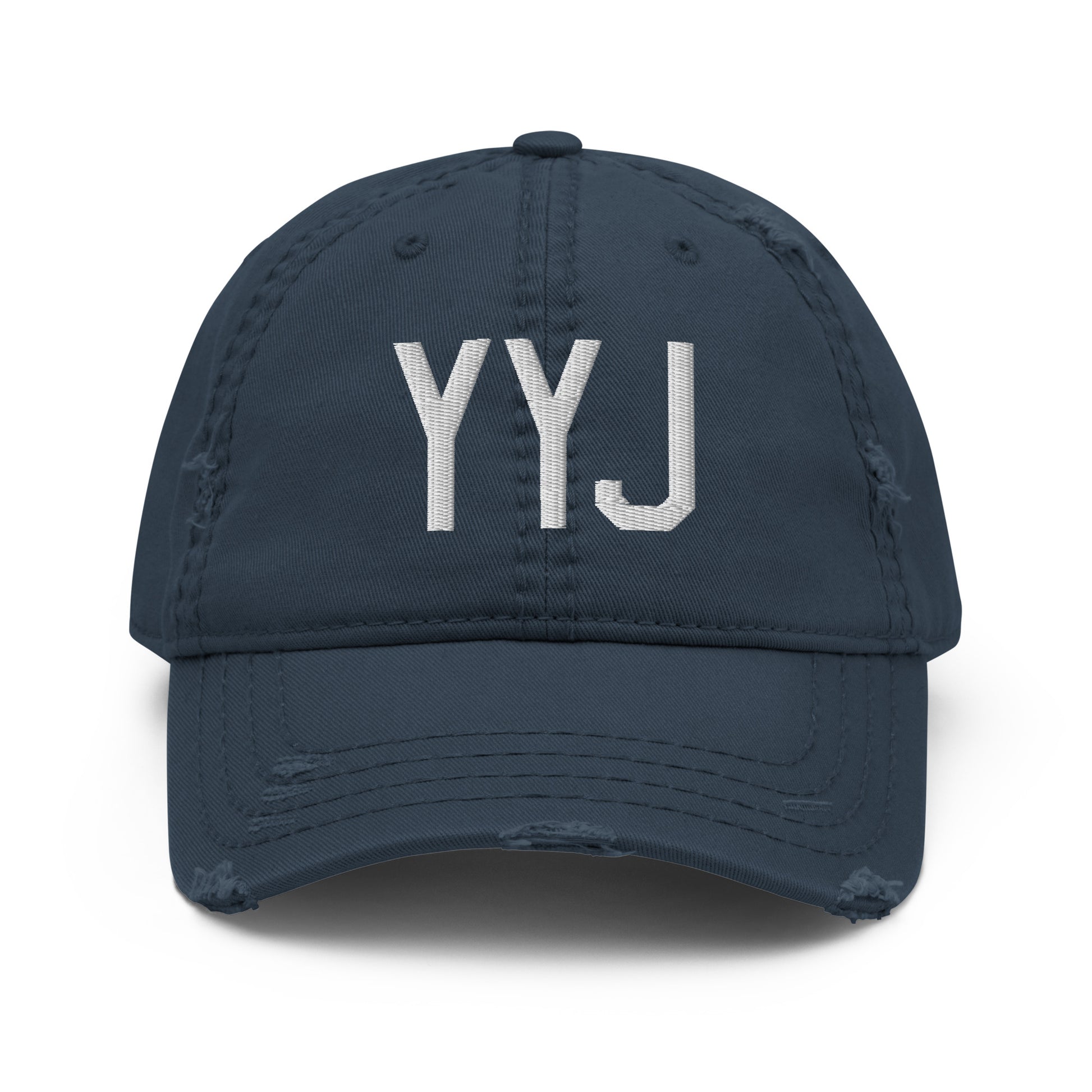 Airport Code Distressed Hat - White • YYJ Victoria • YHM Designs - Image 13