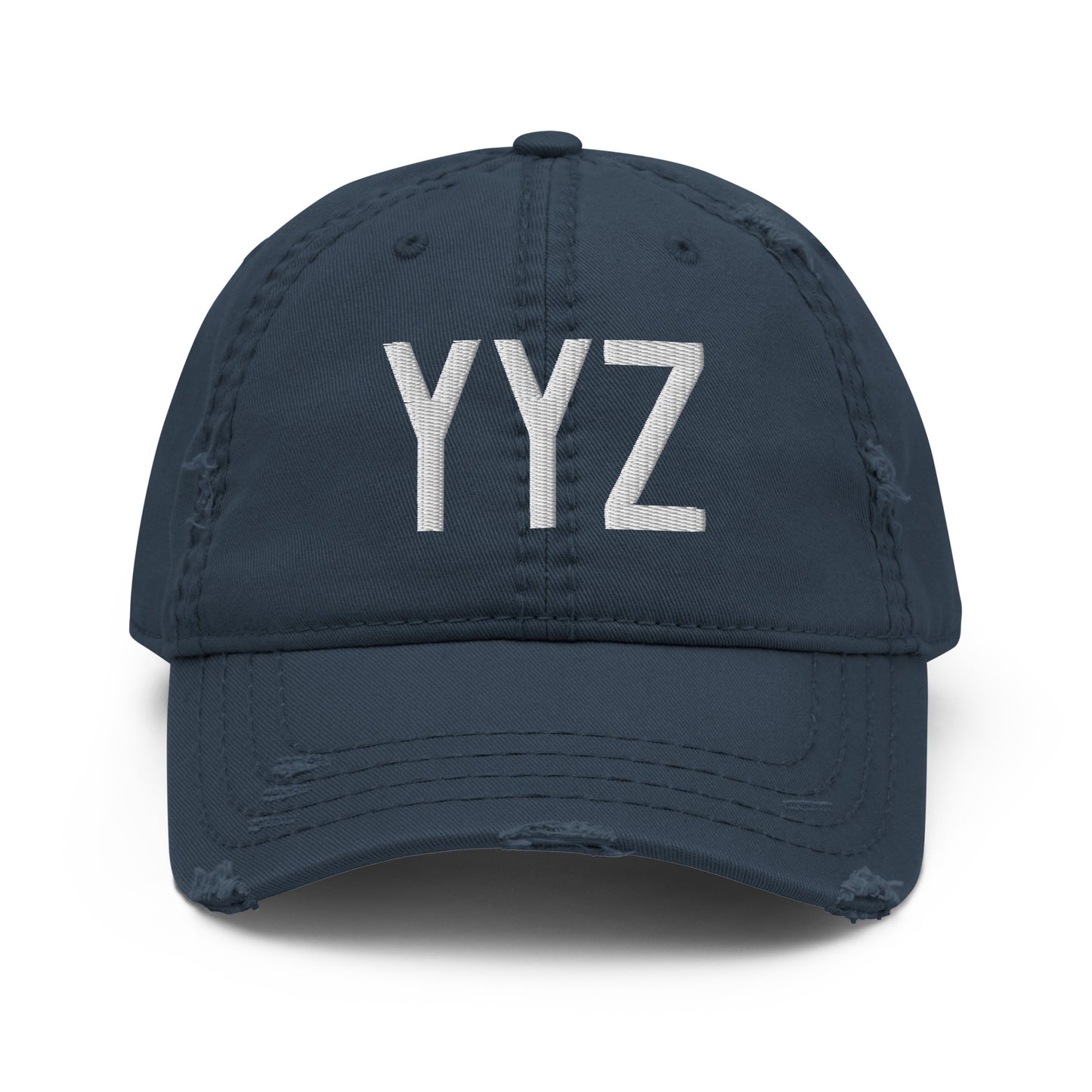 Airport Code Distressed Hat - White • YYZ Toronto • YHM Designs - Image 13