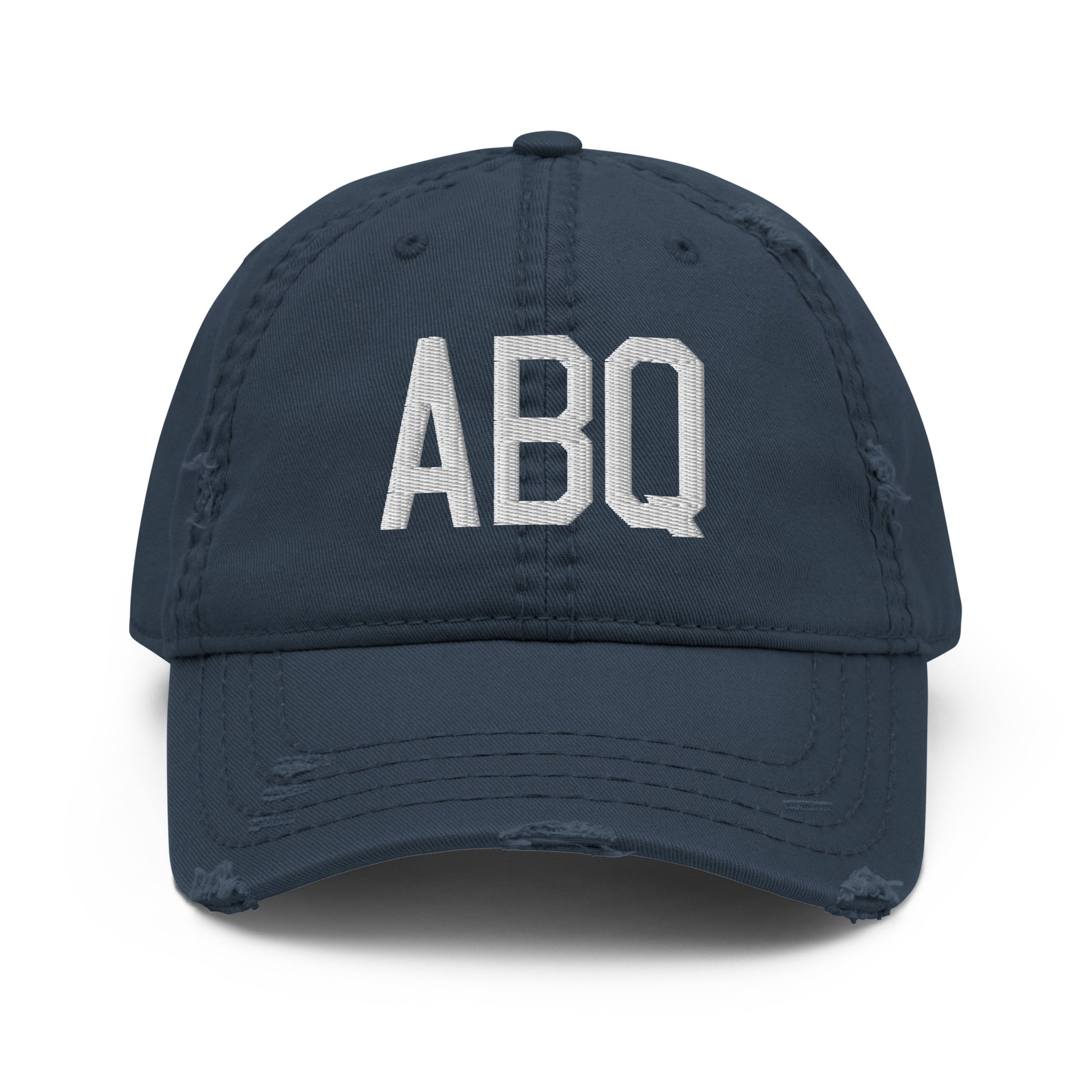 Airport Code Distressed Hat - White • ABQ Albuquerque • YHM Designs - Image 13