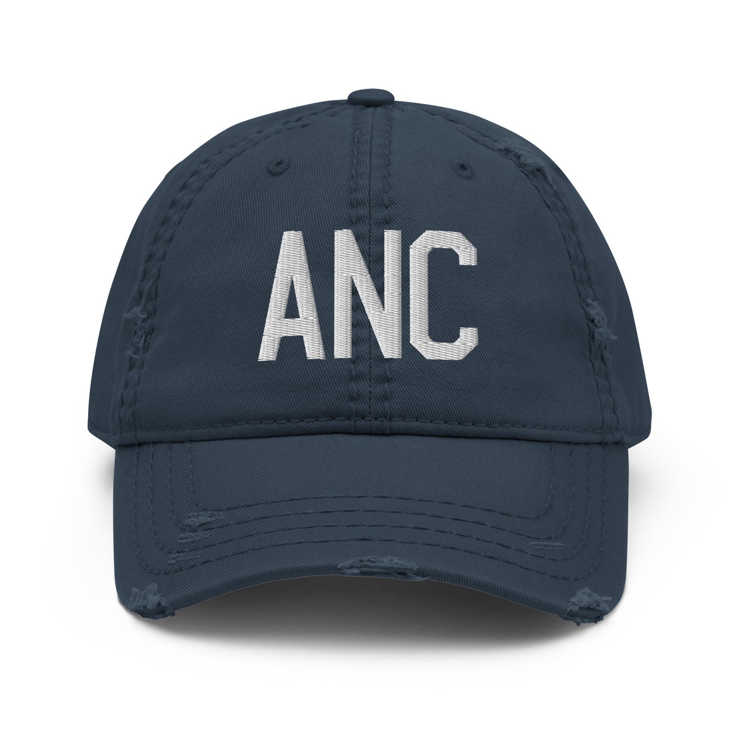 Airport Code Distressed Hat - White • ANC Anchorage • YHM Designs - Image 13