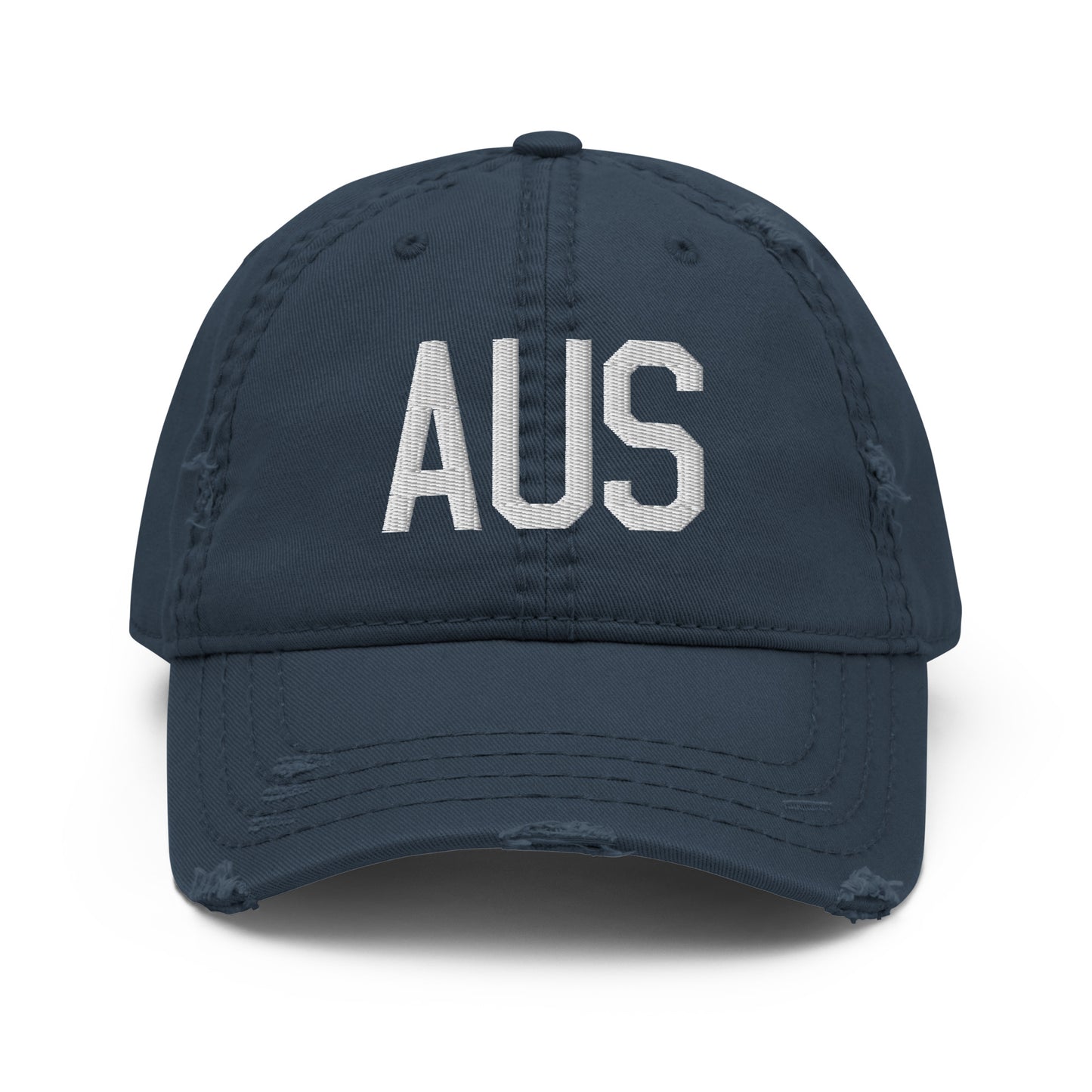 Airport Code Distressed Hat - White • AUS Austin • YHM Designs - Image 13